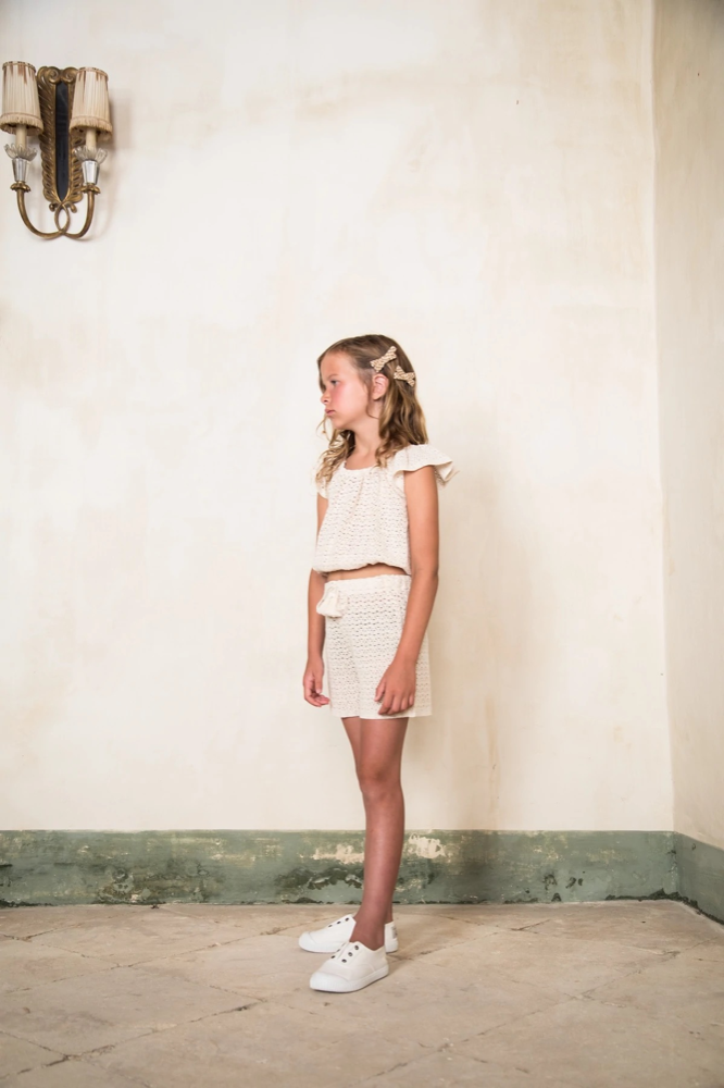 Girls White Cotton Top