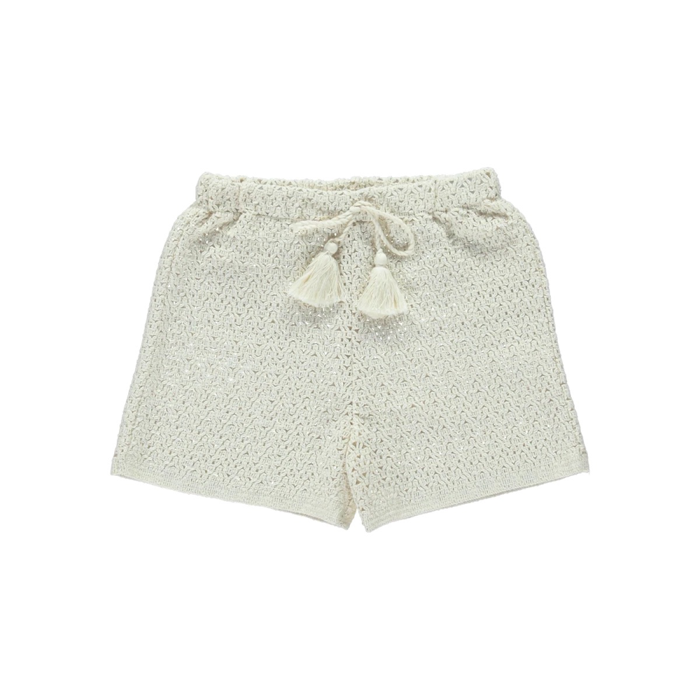 Grils White Cotton Shorts