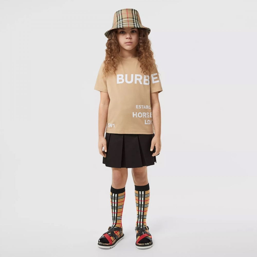 Boy & Girls Beige Cotton T-Shirts