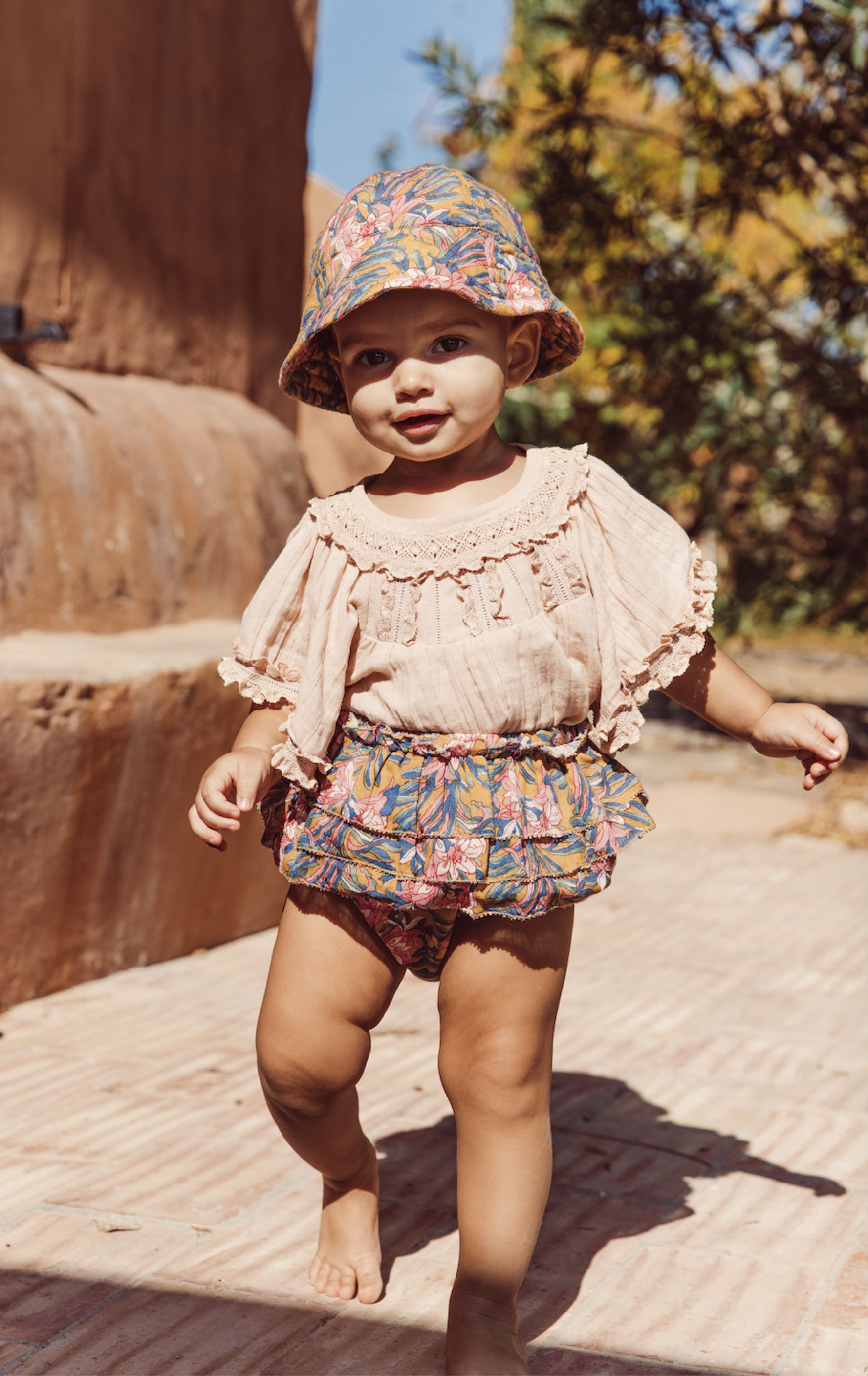 Baby Girls Pink Floral Hat