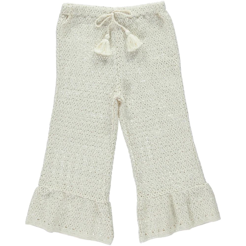 Girls White Cotton Trousers