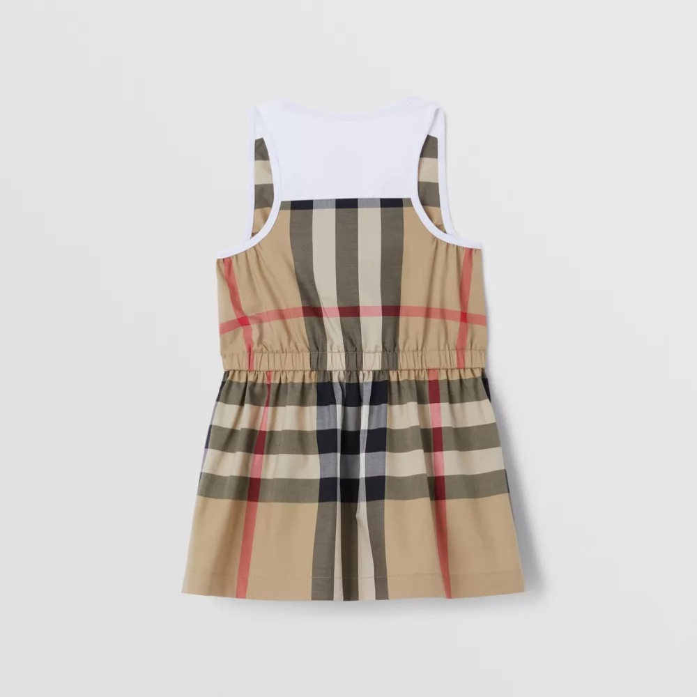 Baby Girls Beige Check Dress