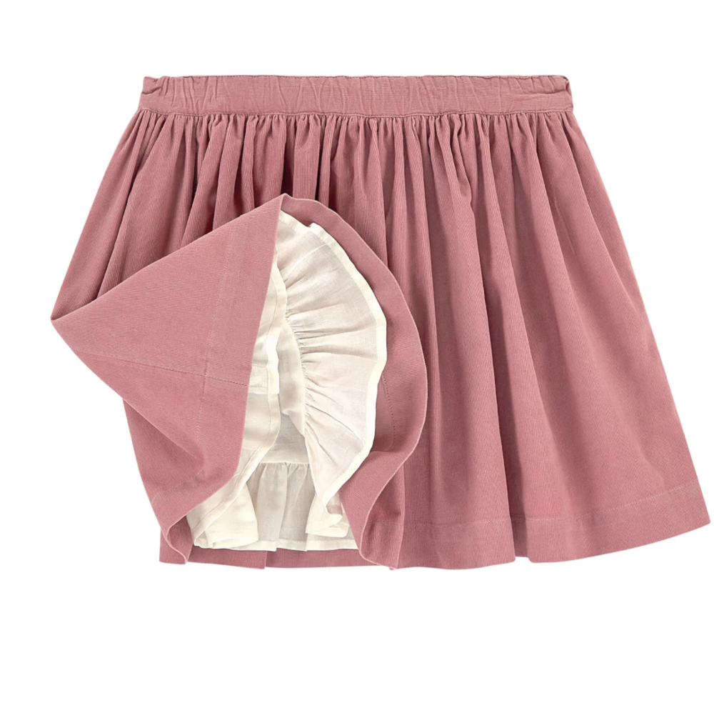 Girls Powder Pink Cotton Skirt