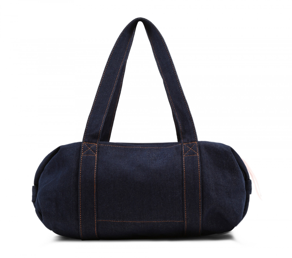 Girls Navy Denim Ballet Bag