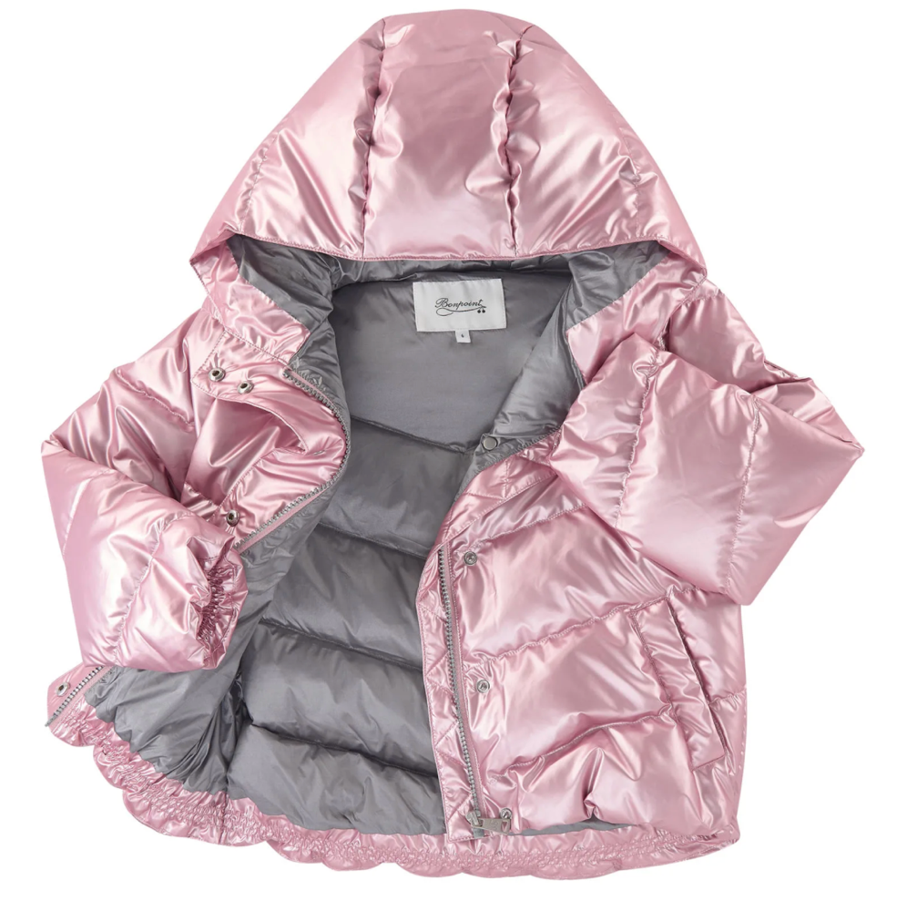 Girls Pink Padded Down Jacket