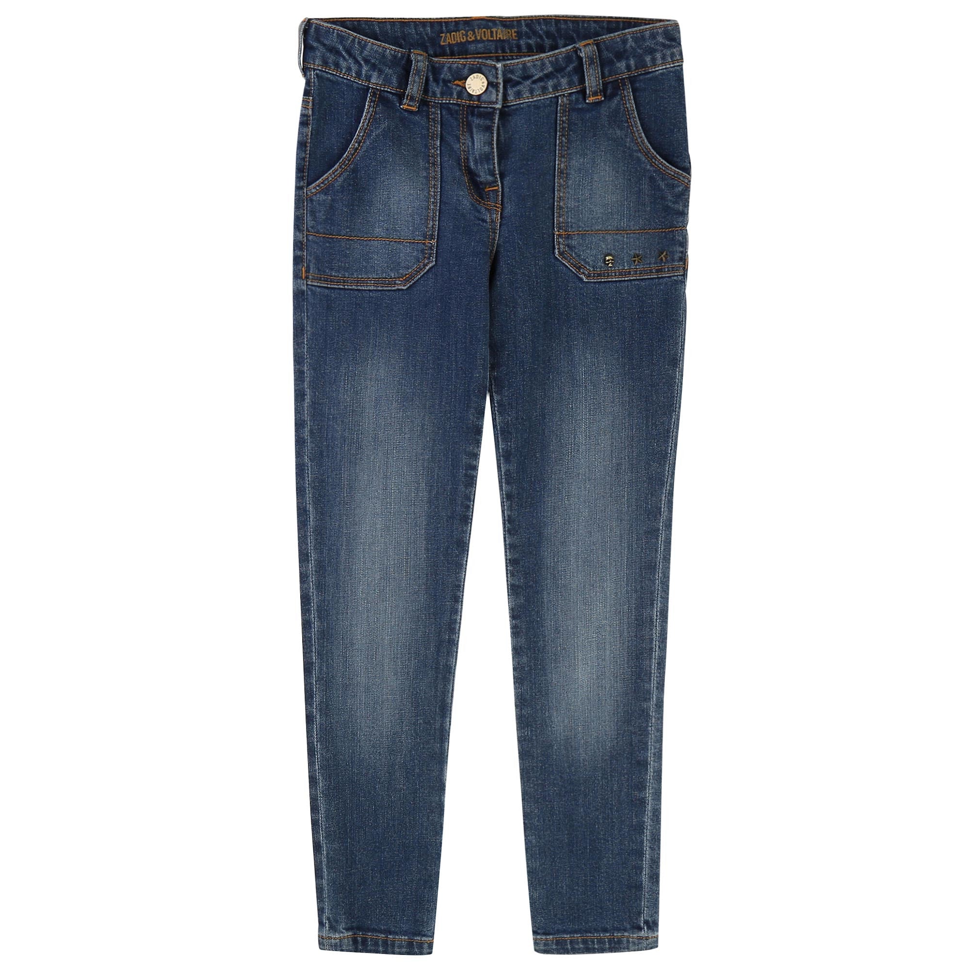 Girls Blue Cotton Denim Jeans