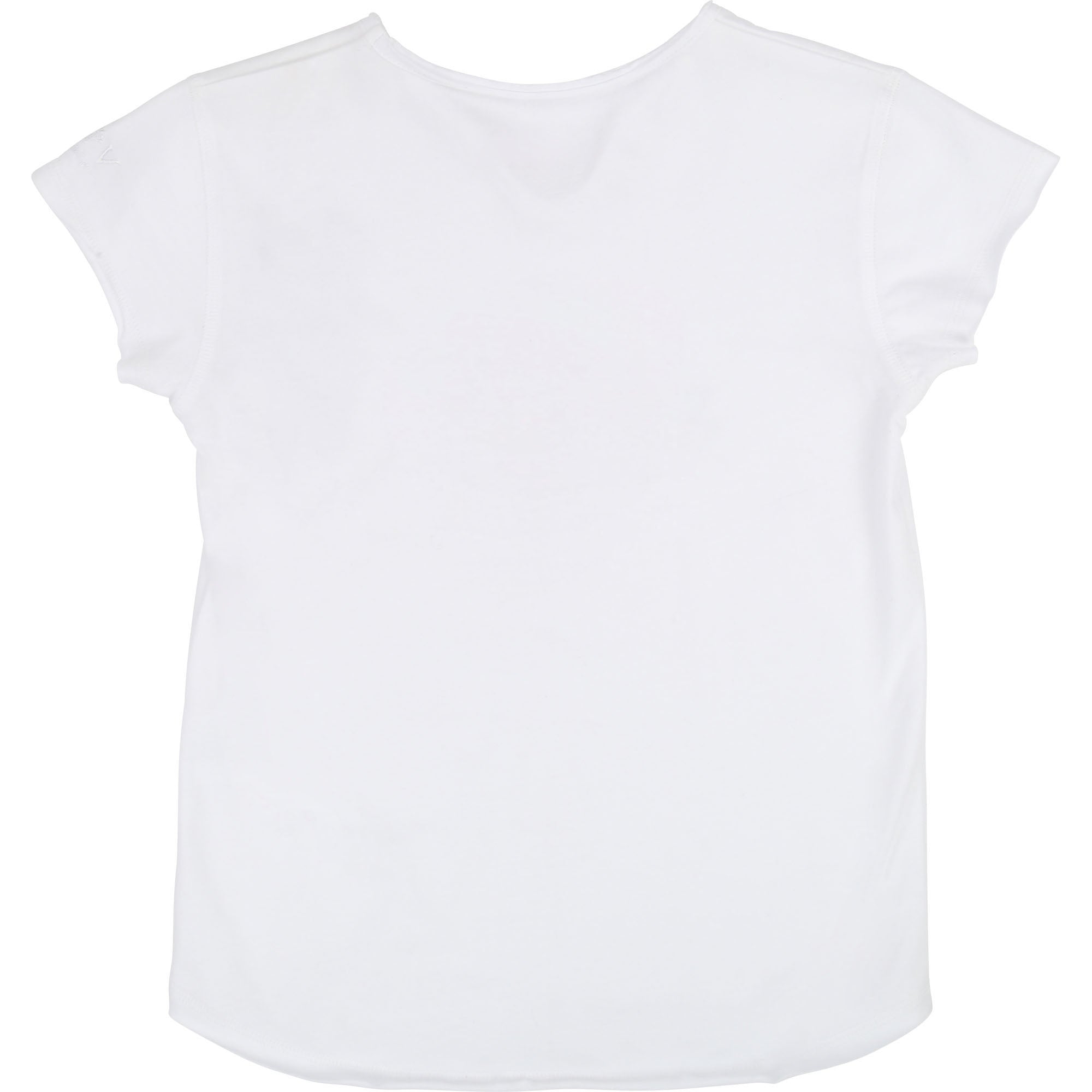 Girls White Cotton T-shirt