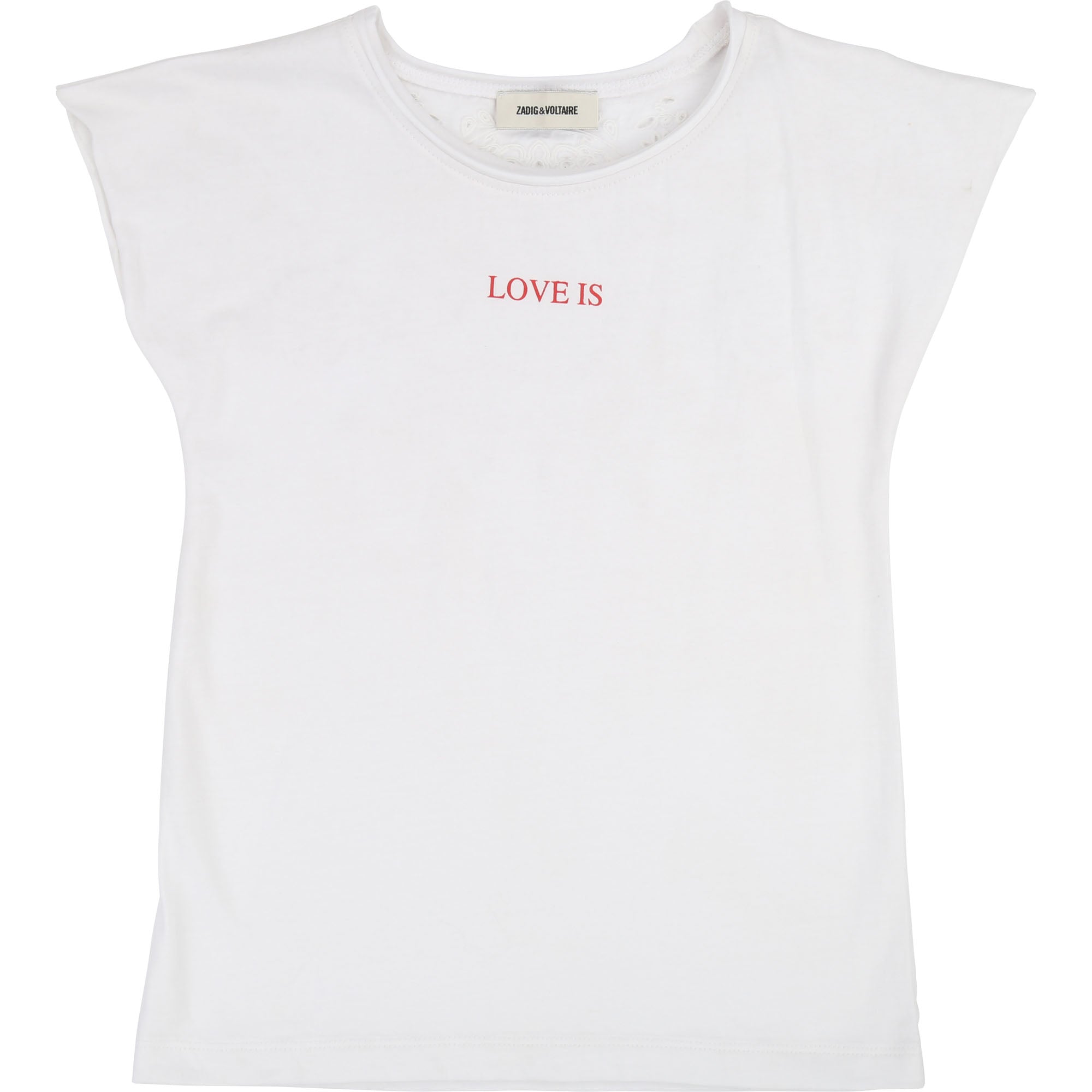 Girls White Cotton T-shirt