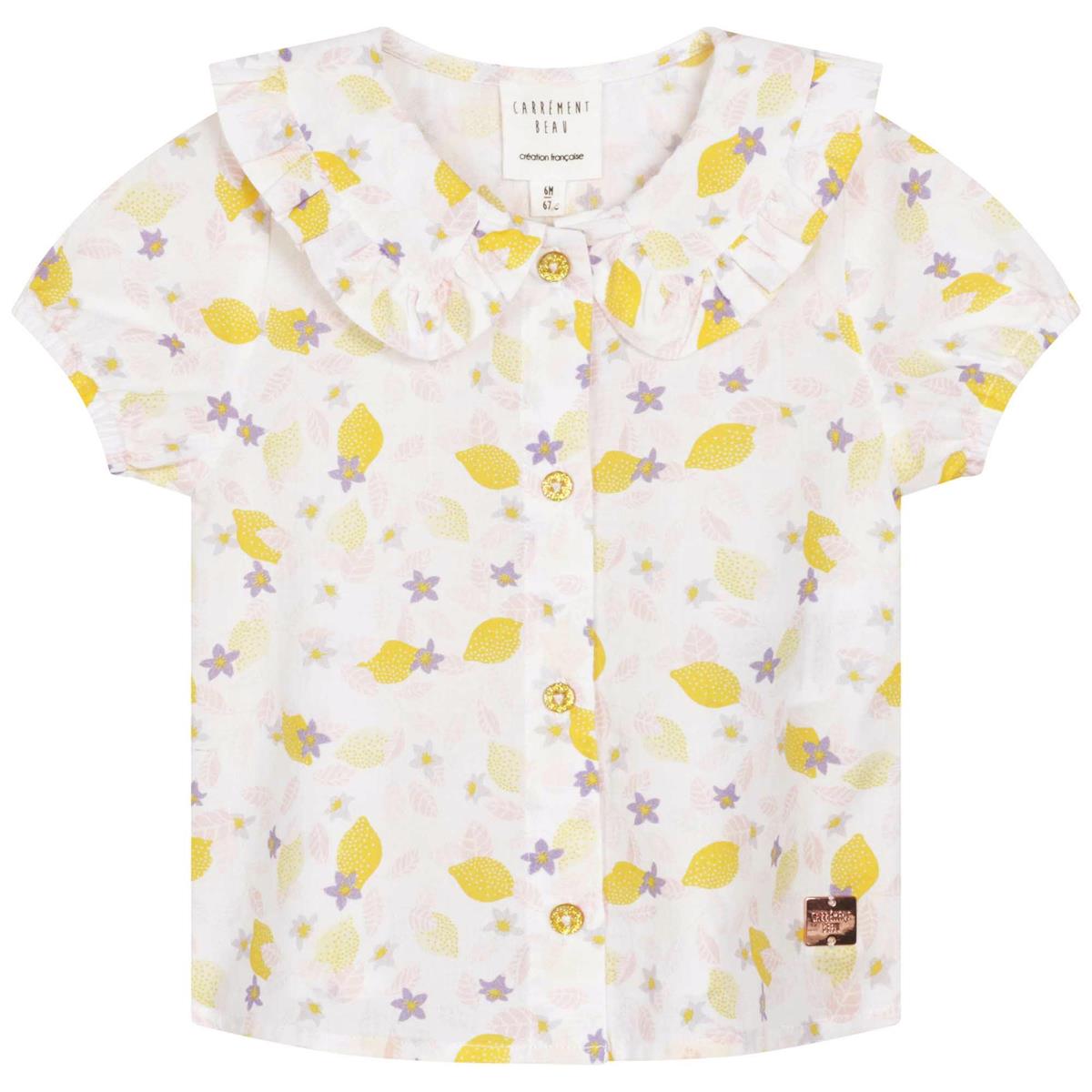 Girls White Floral Top