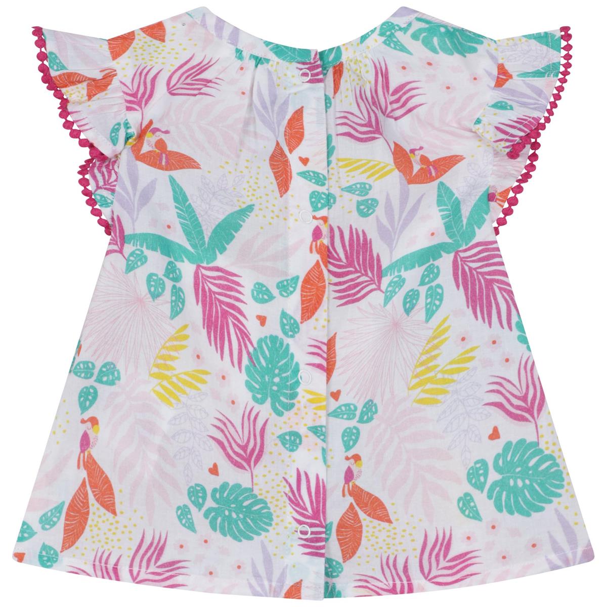 Girls White Floral Top