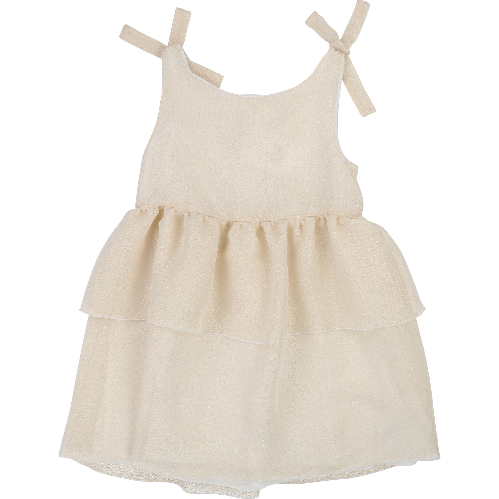 Girls Ecru Condole Belt Dress