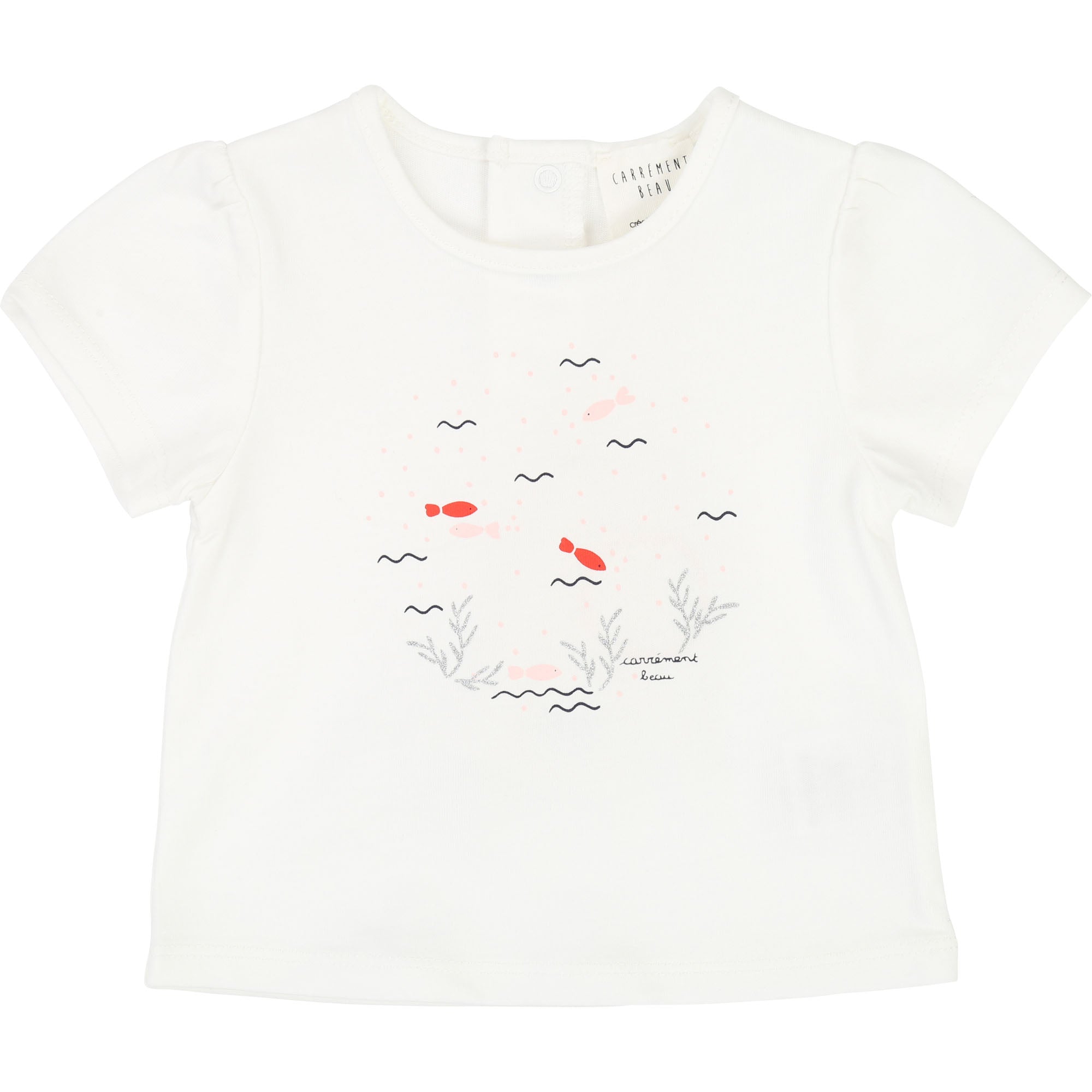 Baby Girls Off-white Cotton T-shirt