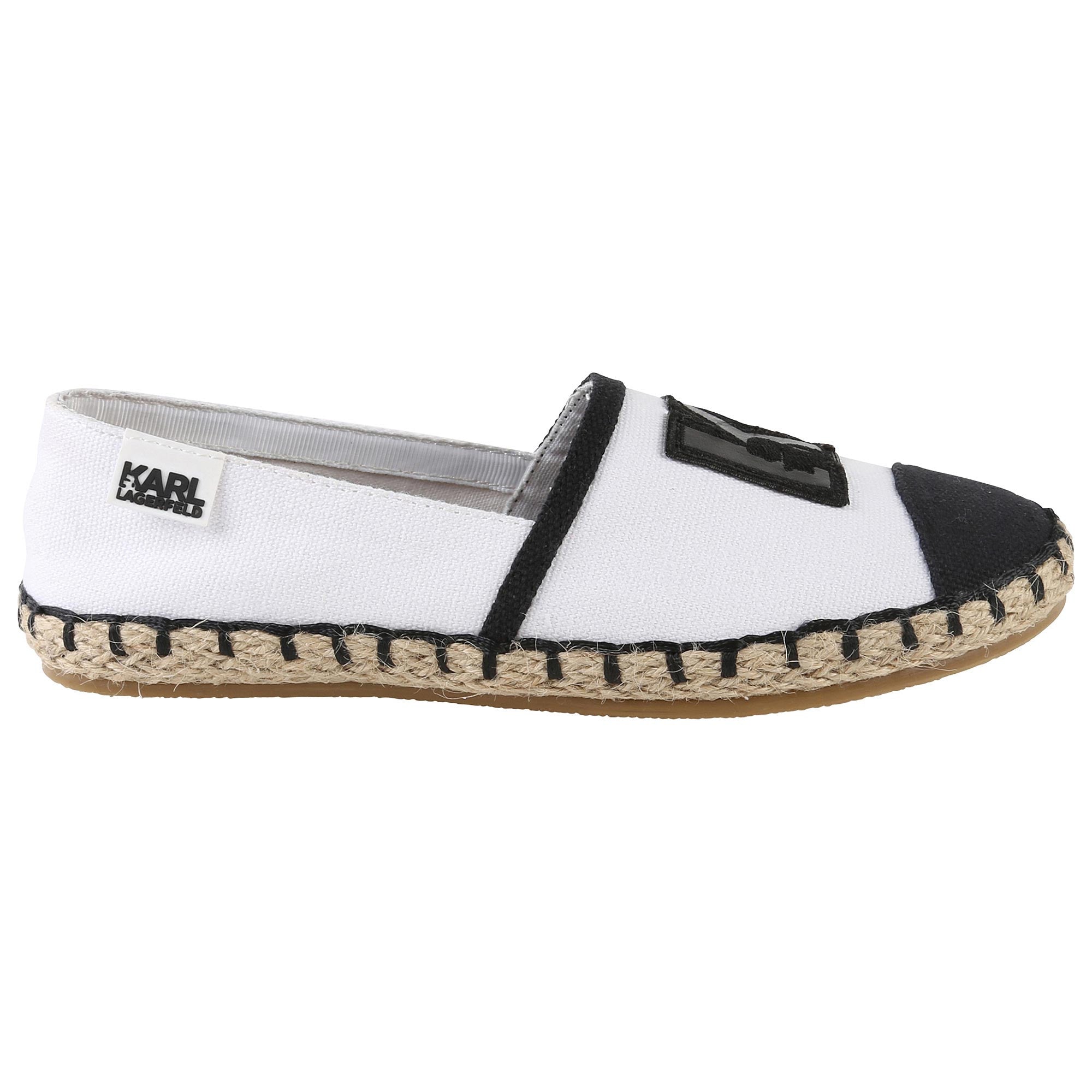 Girls White & Black "K" Espadrilles - CÉMAROSE | Children's Fashion Store - 2