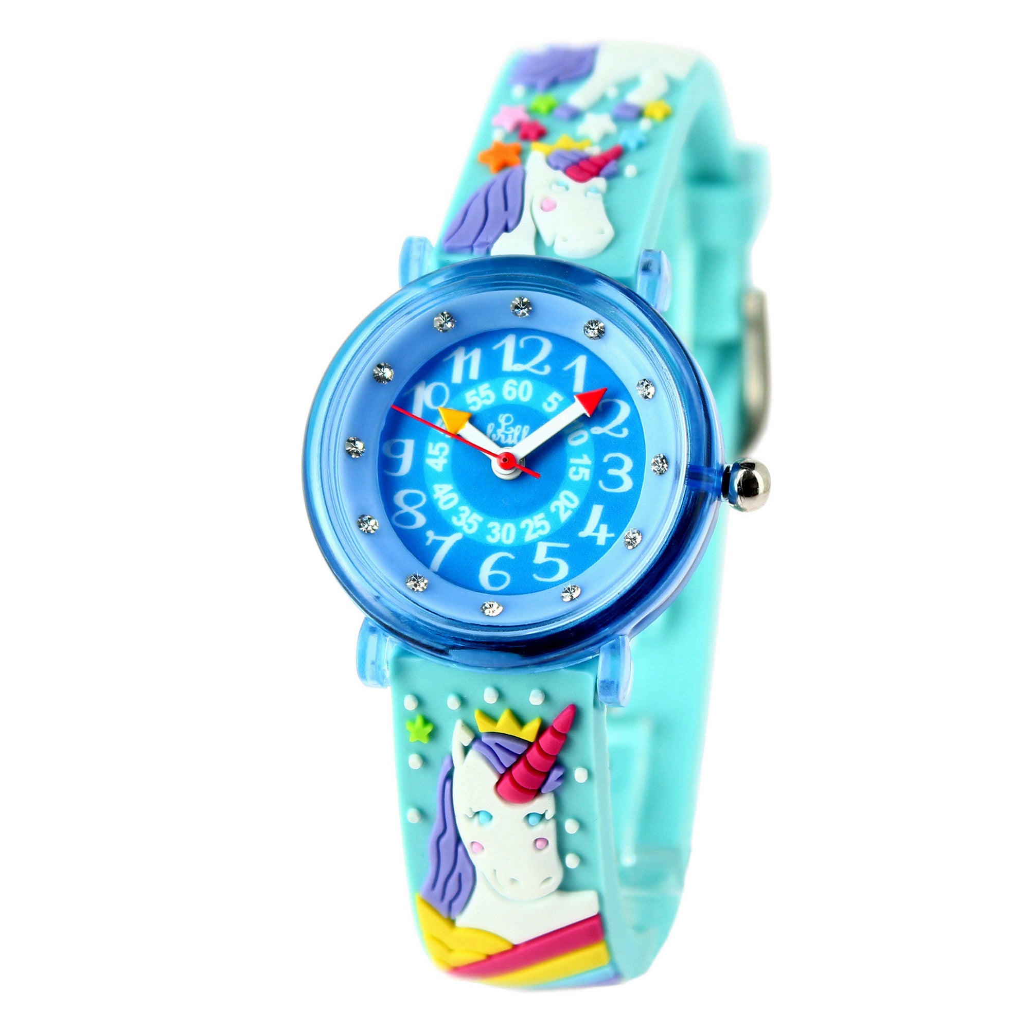 Girls Blue Unicorn Watch（6-9Y）