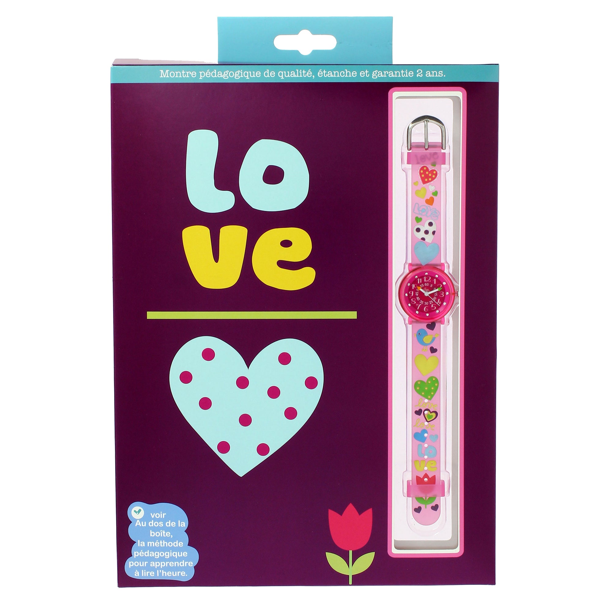 Girls Pink Love Watch（6-9Y）