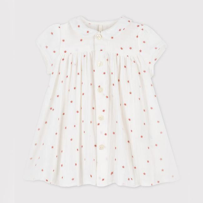 Baby Girls White Printed Dress