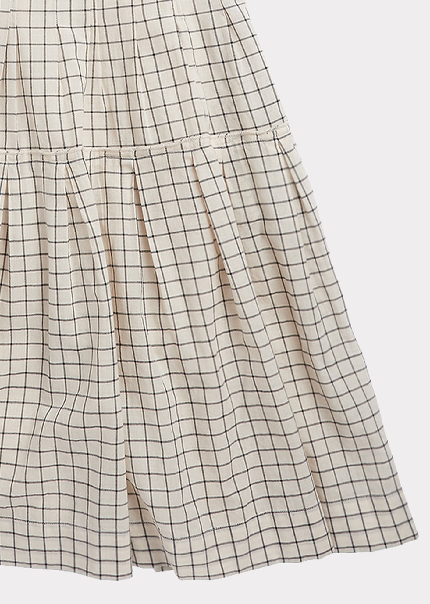 Girls Black & Cream Check Cotton Dress