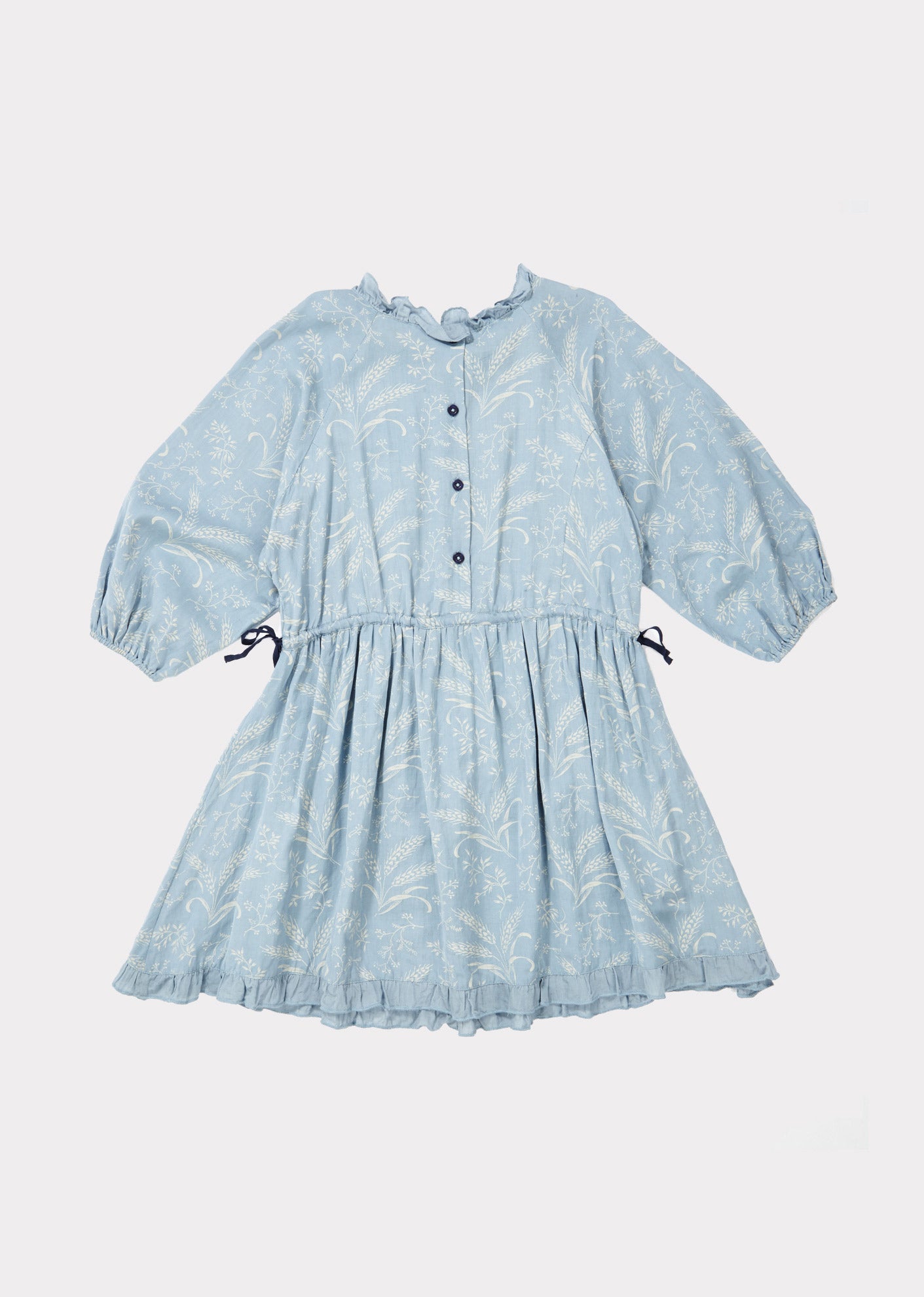Girls Blue Printed Dress