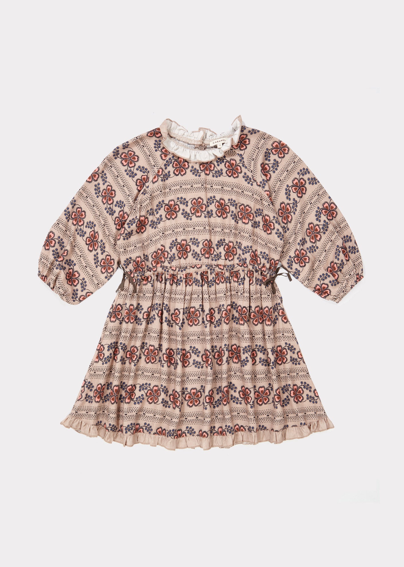 Girls Light Brown Flowers Dress
