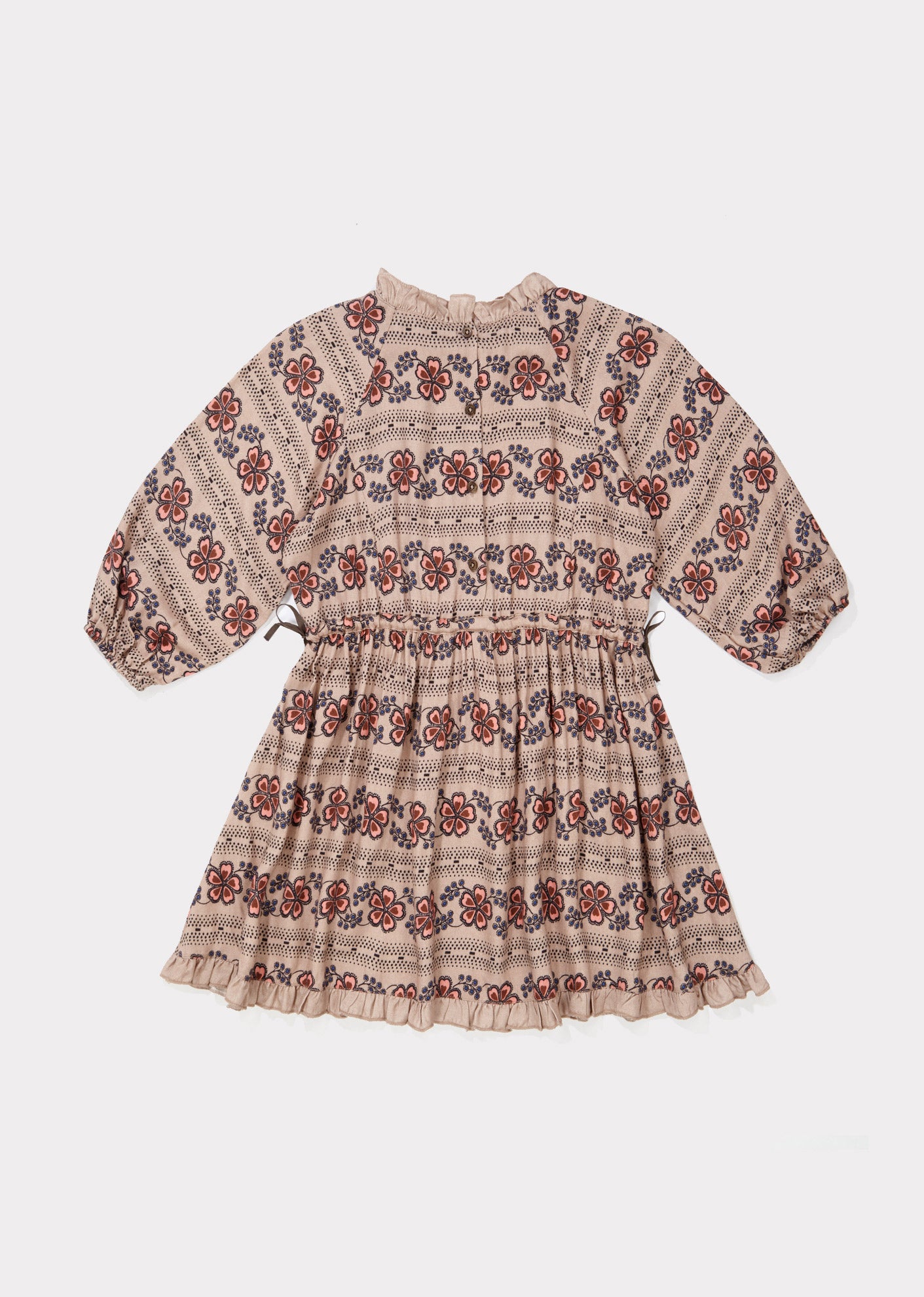 Girls Light Brown Flowers Dress