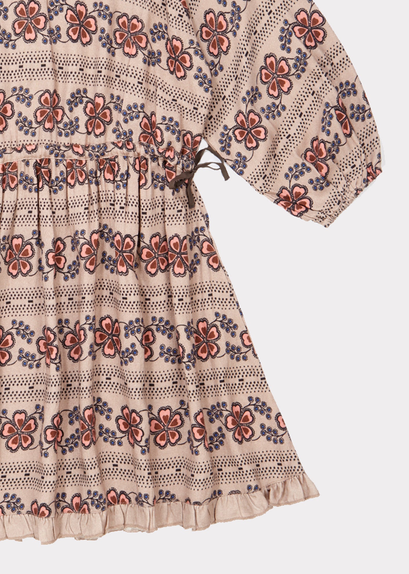 Girls Light Brown Flowers Dress