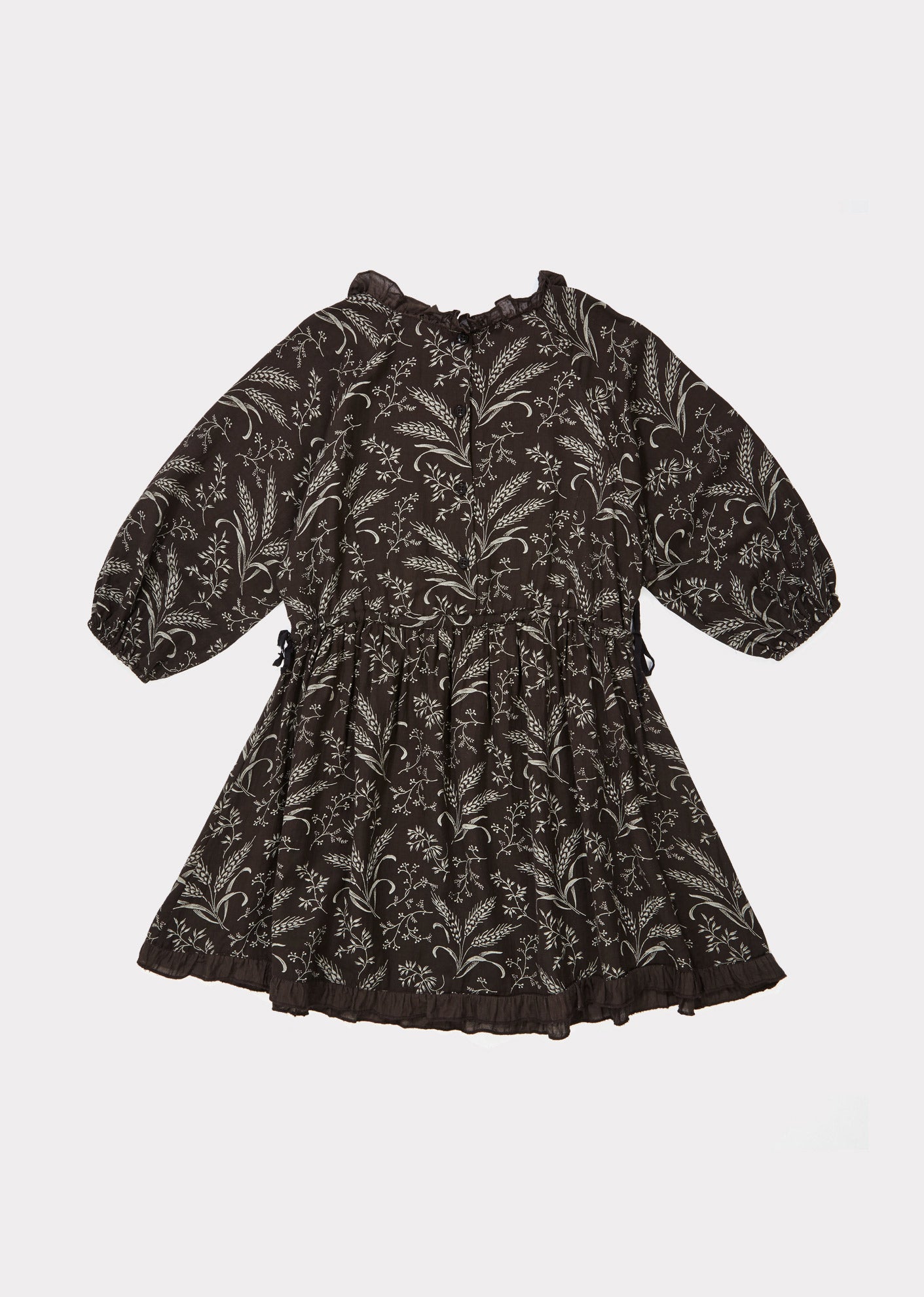 Girls Dark Grey Printed Dress