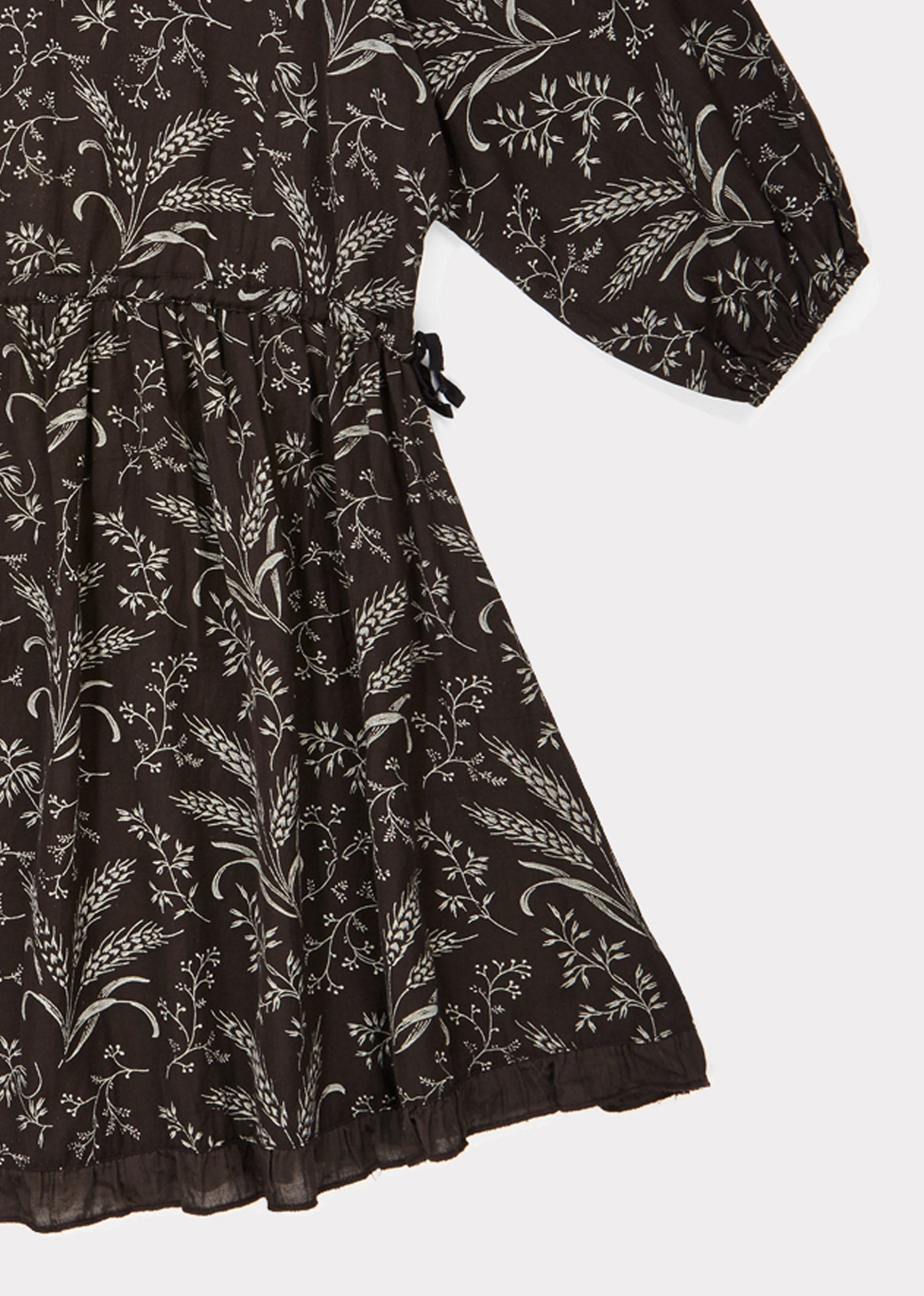 Girls Dark Grey Printed Dress