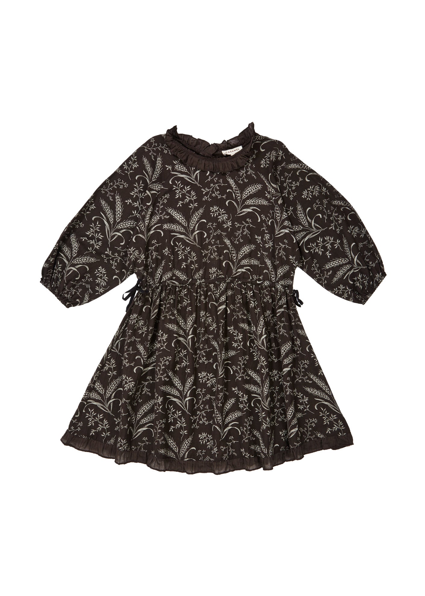 Girls Dark Grey Printed Dress