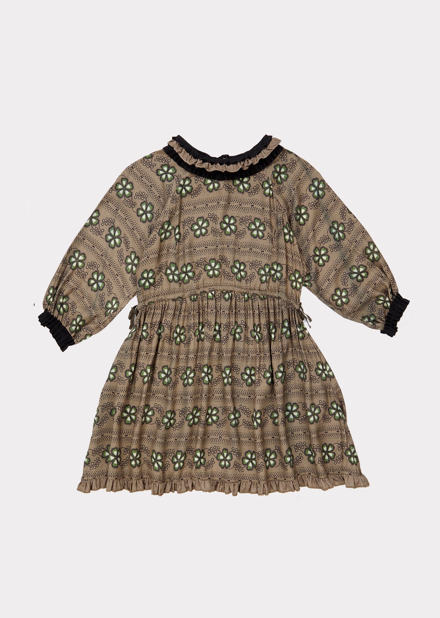Girls Brown Flowers Dress
