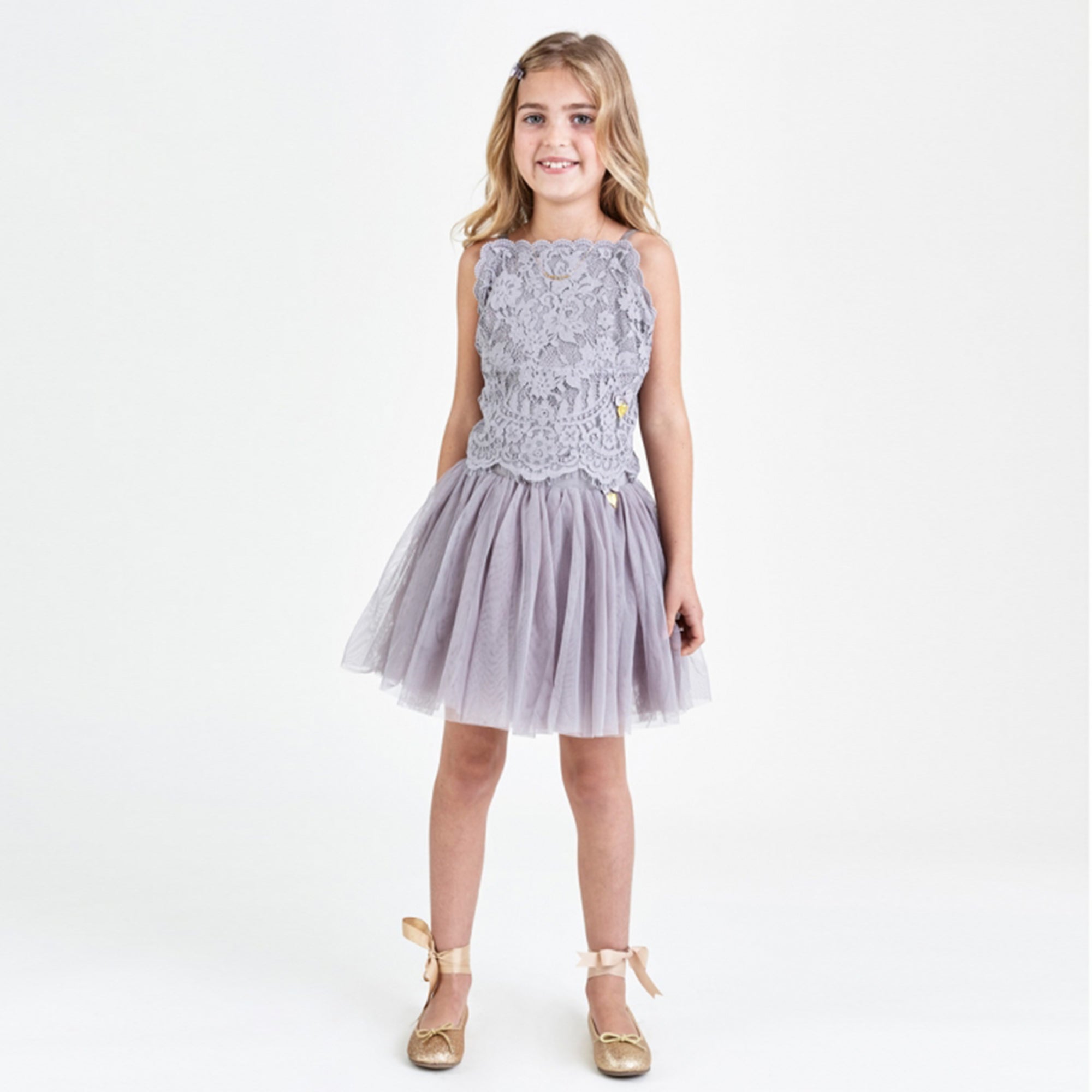 Girls Ash Grey Princess Skirt