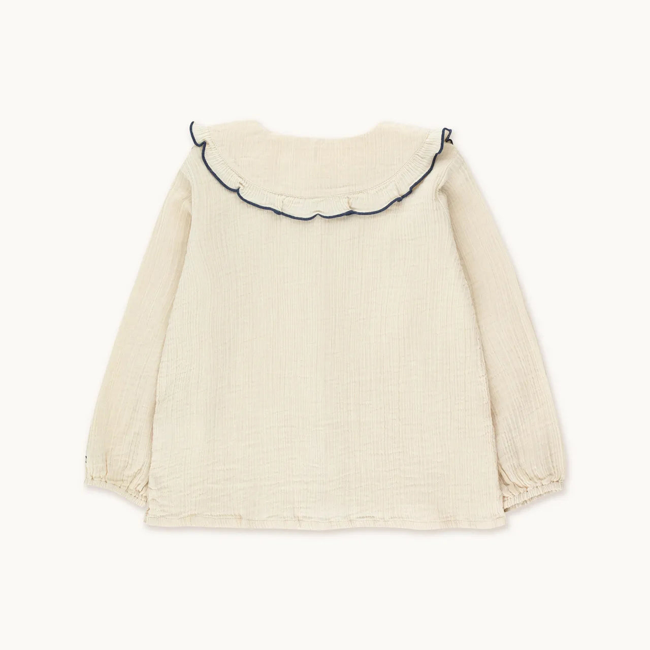 Girls White Ruffle Collar Shirt