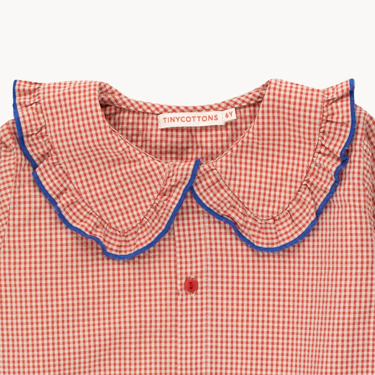 Girls Pink Check Ruffled Collar Shirt