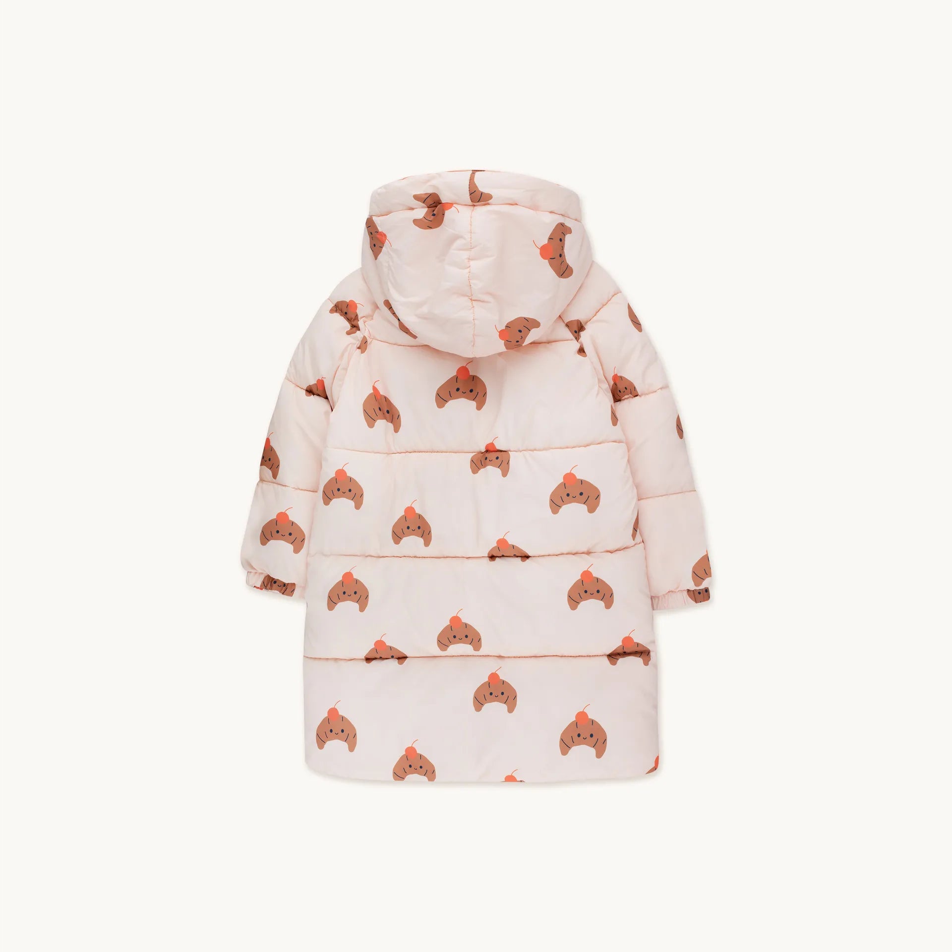 Girls Pink Printed Padded Coat