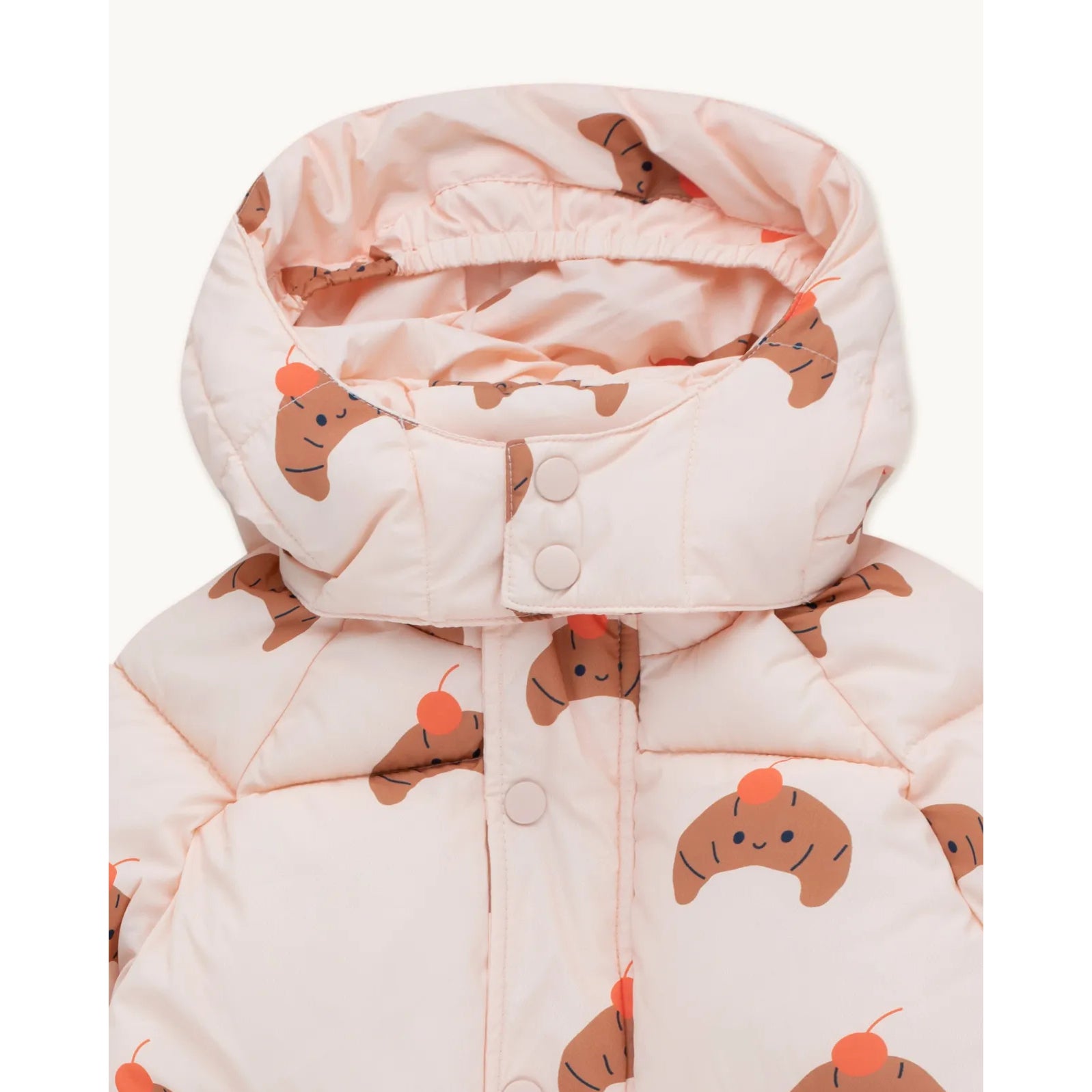 Girls Pink Printed Padded Coat