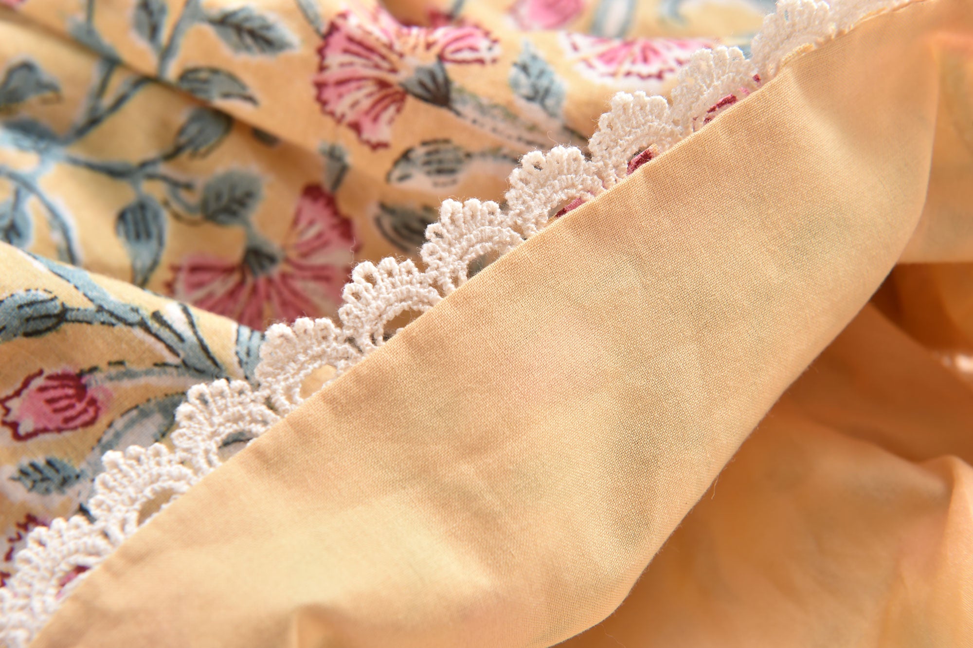 Girls Lemon Flowers Cotton Shorts