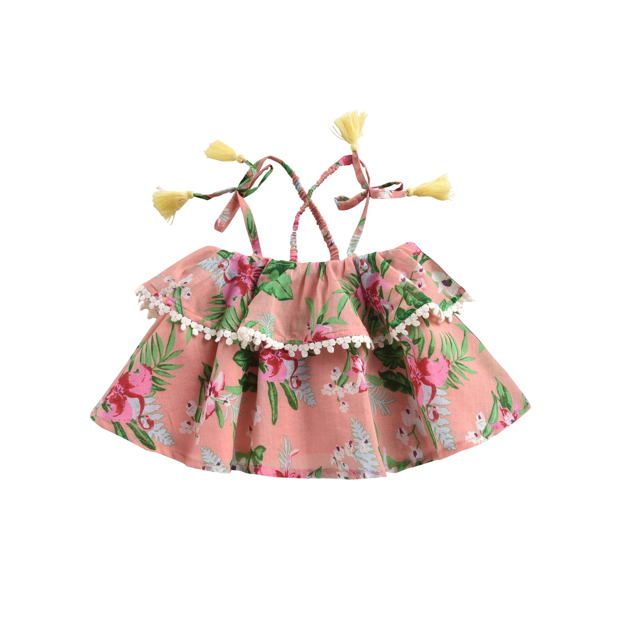 Girls Pink Flowers Cotton Top