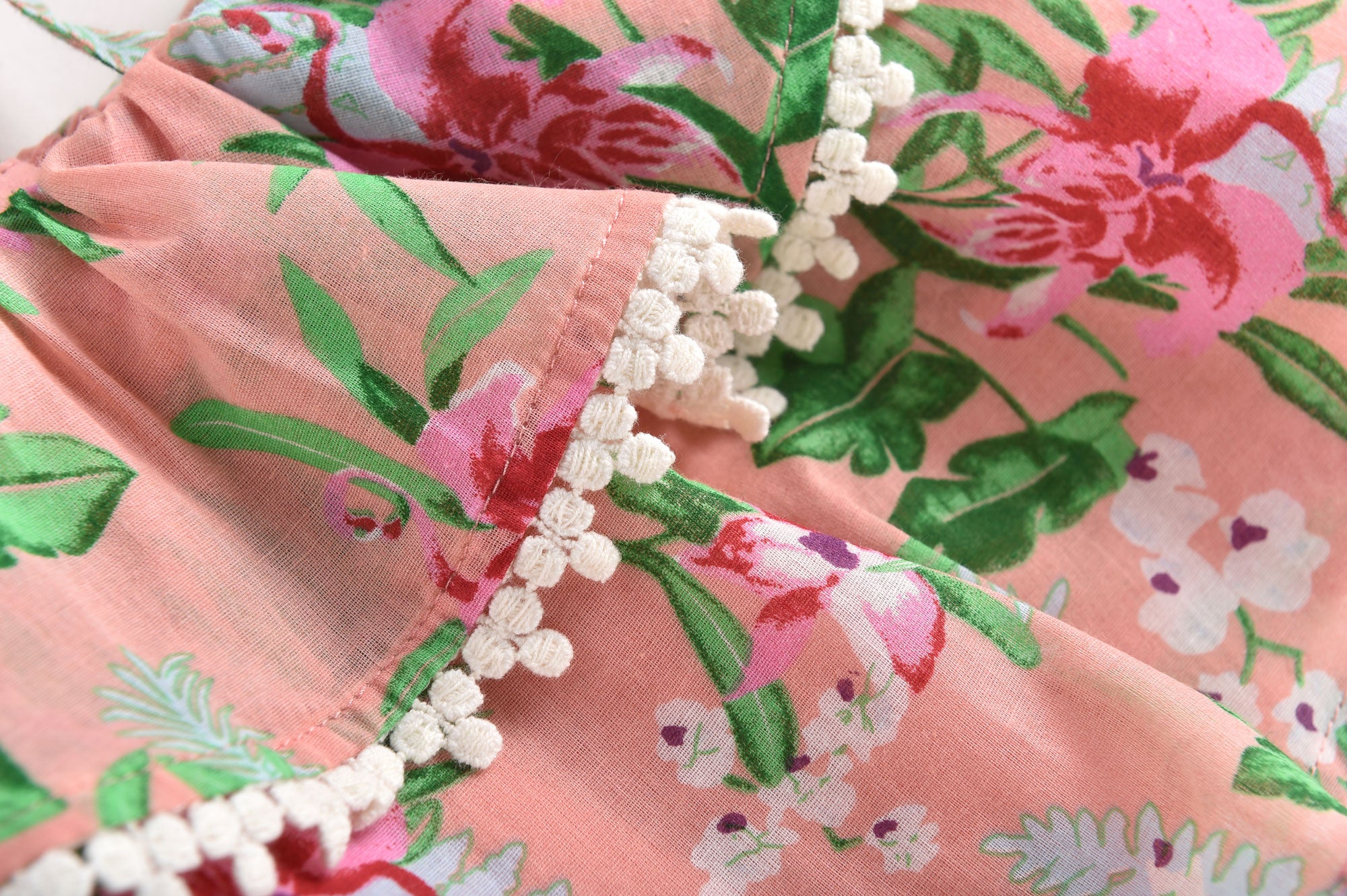 Girls Pink Flowers Cotton Top