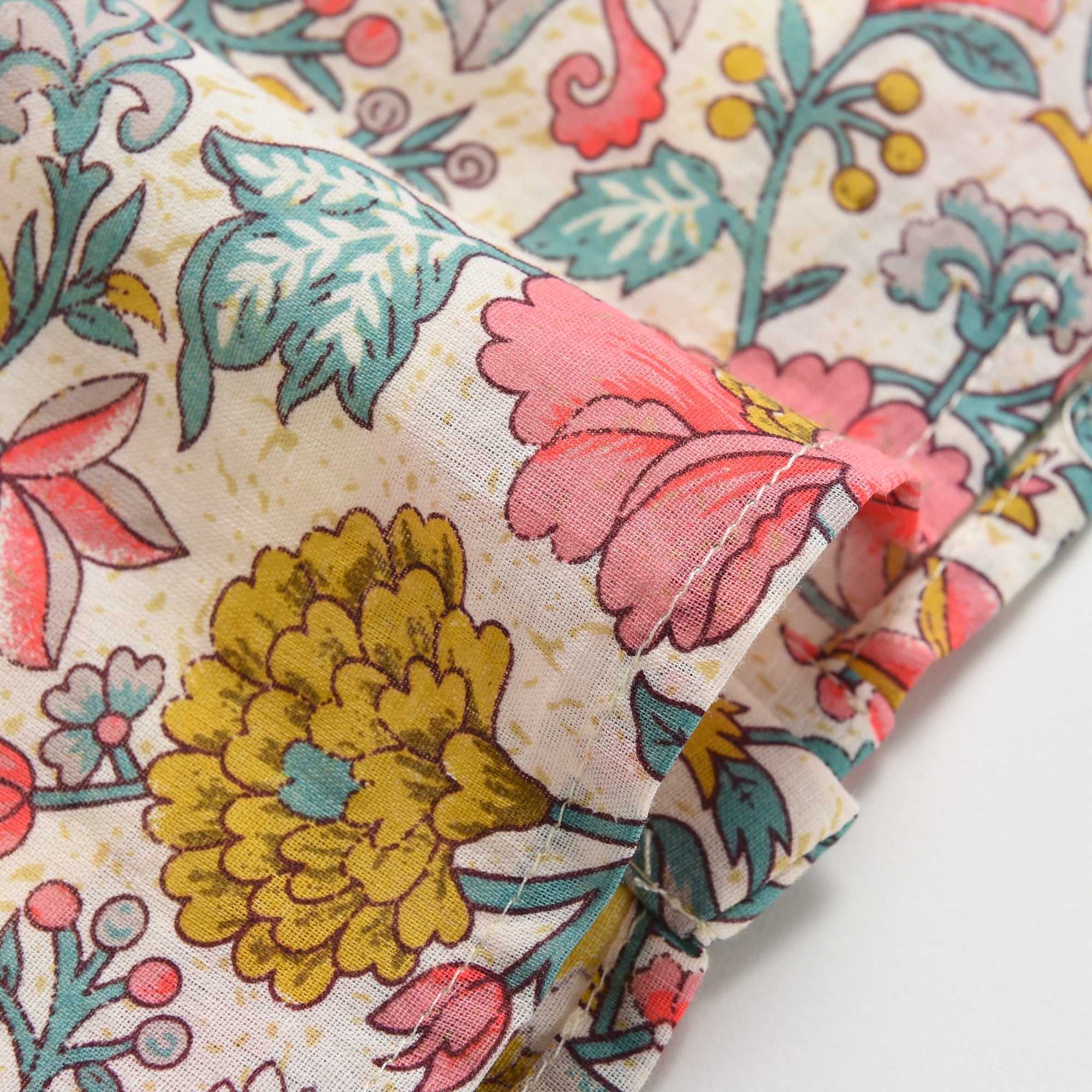 Girls Multi Flowers Cotton Blouse