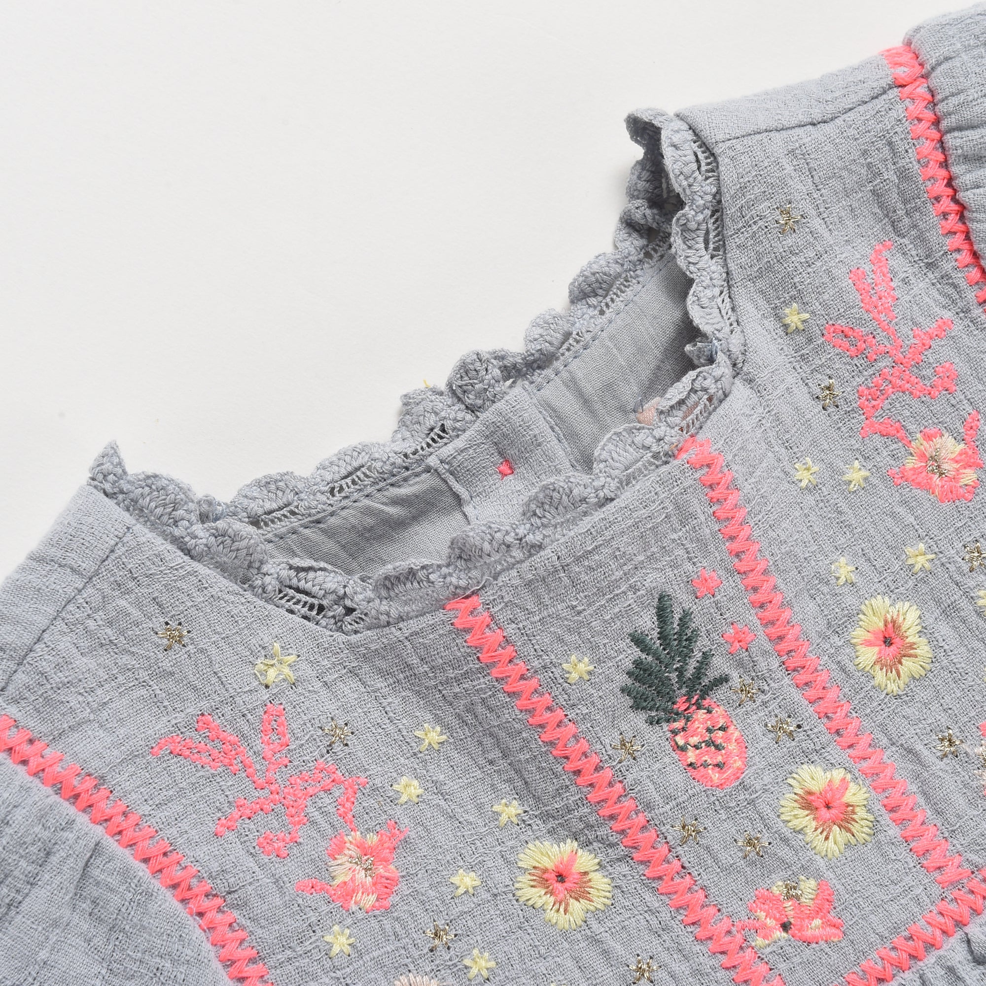 Girls Silver Cloud Cotton Dress