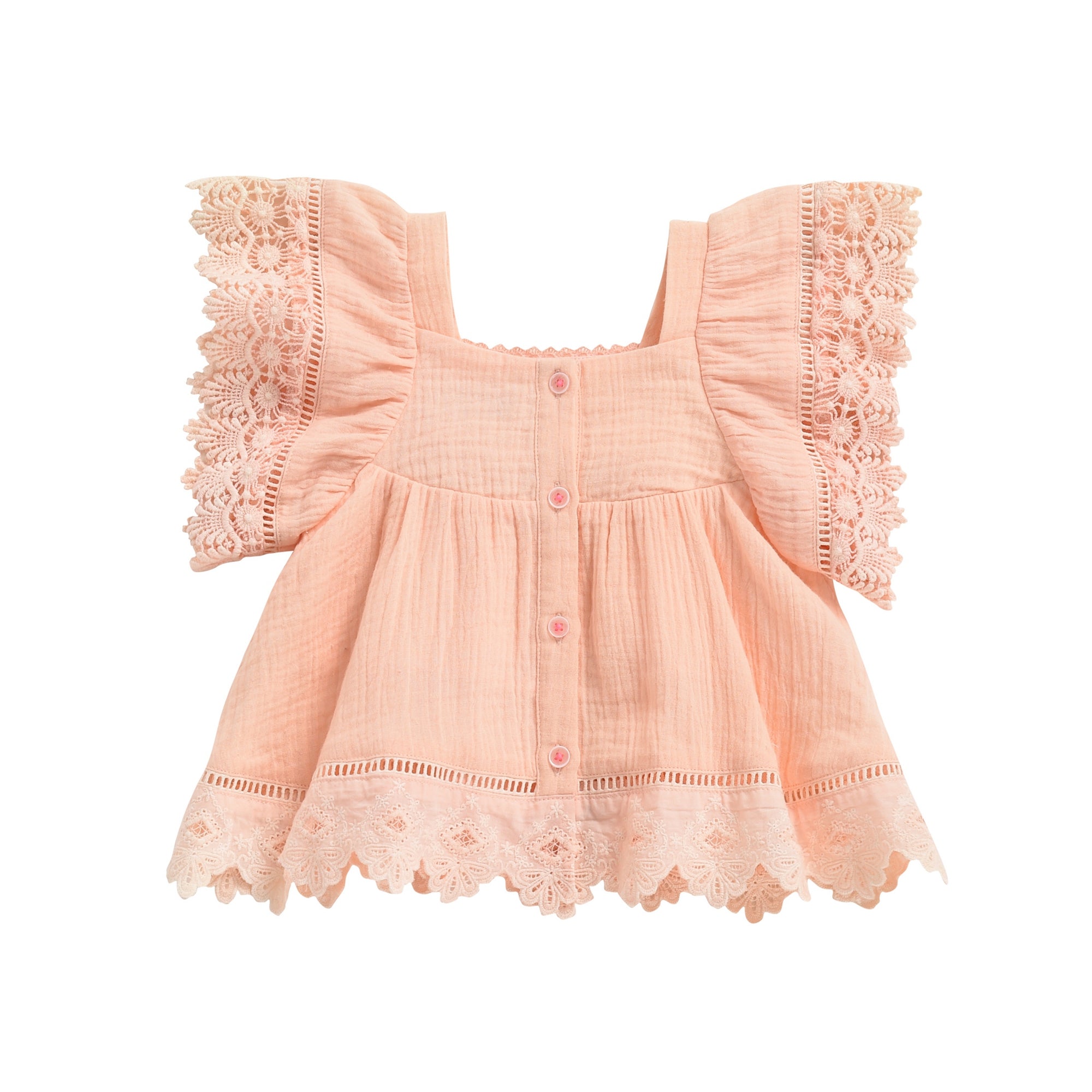 Girls Blush Cotton Dress