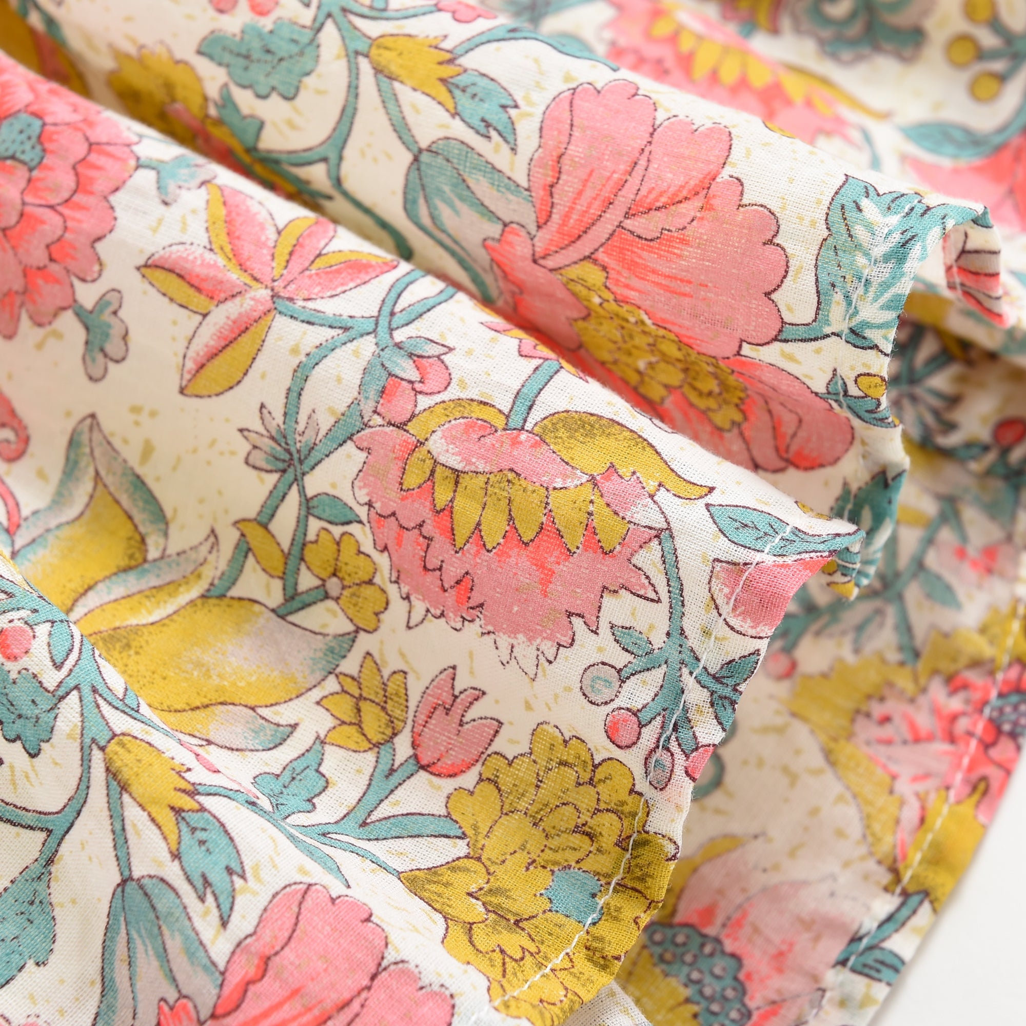 Girls Multi Flowers Cotton Dress