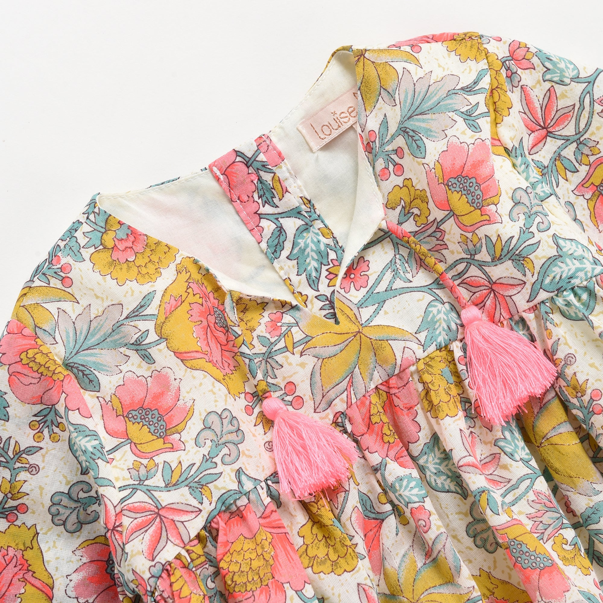 Girls Multi Flowers Cotton Dress