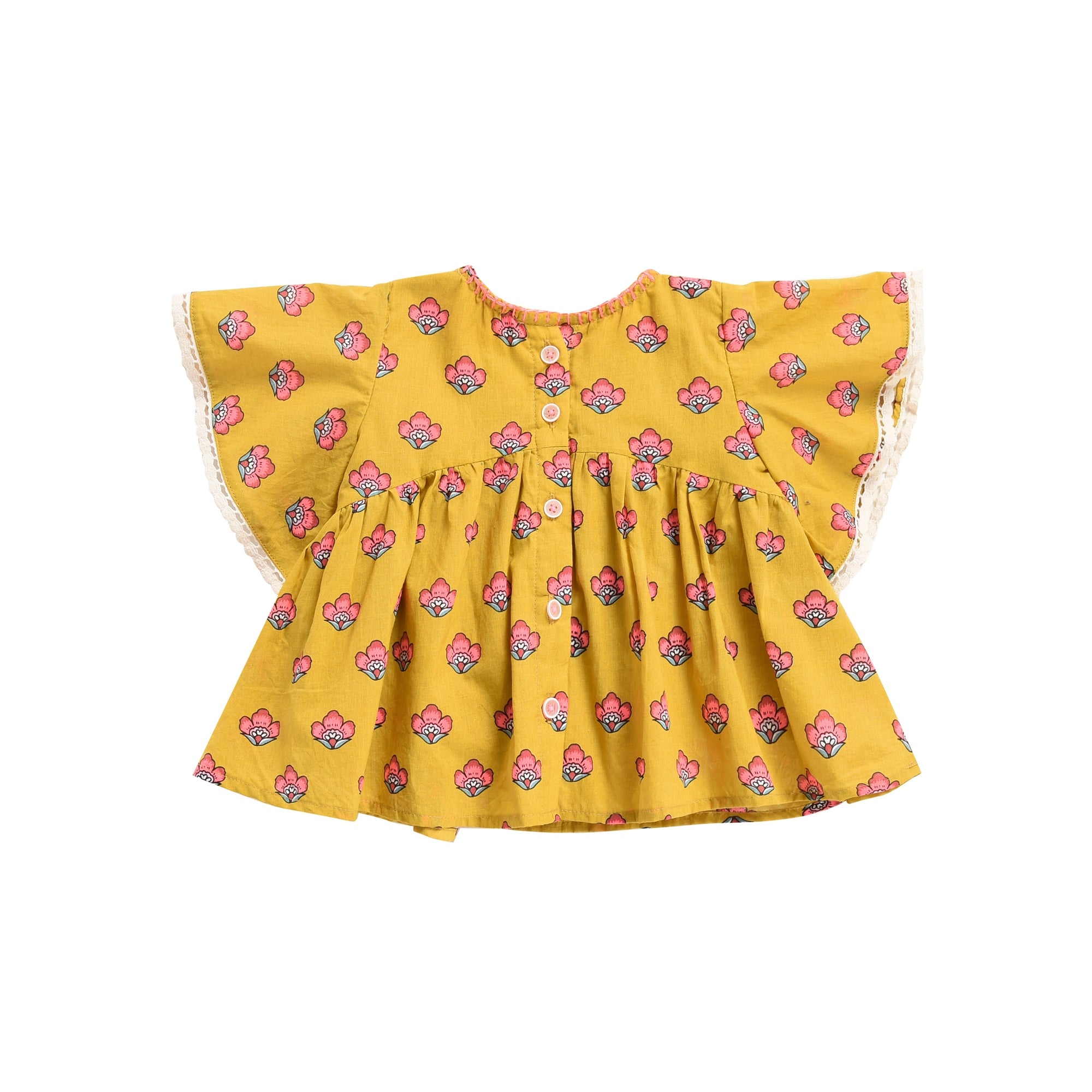 Girls Safran Flowers Cotton Dress