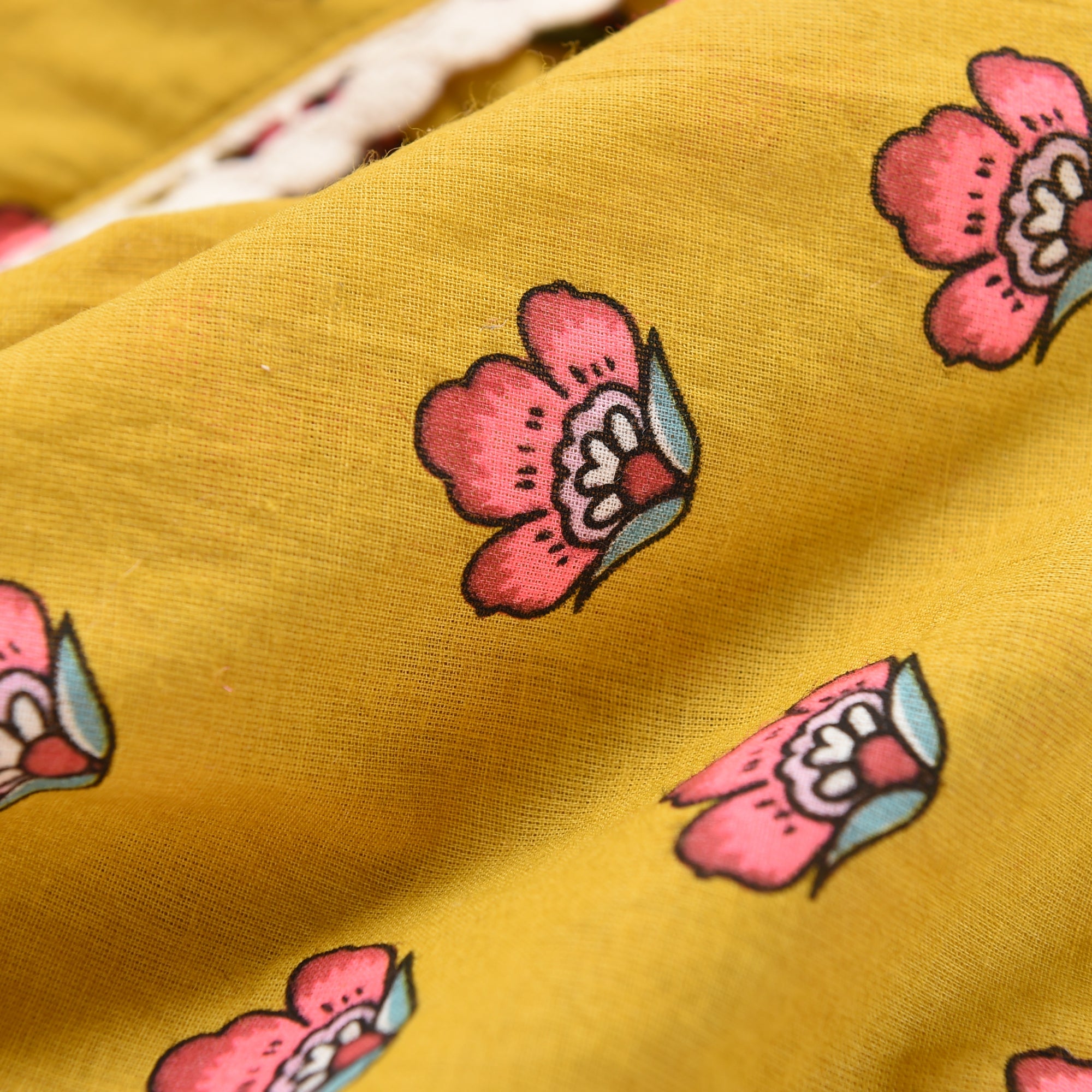 Girls Safran Flowers Cotton Dress