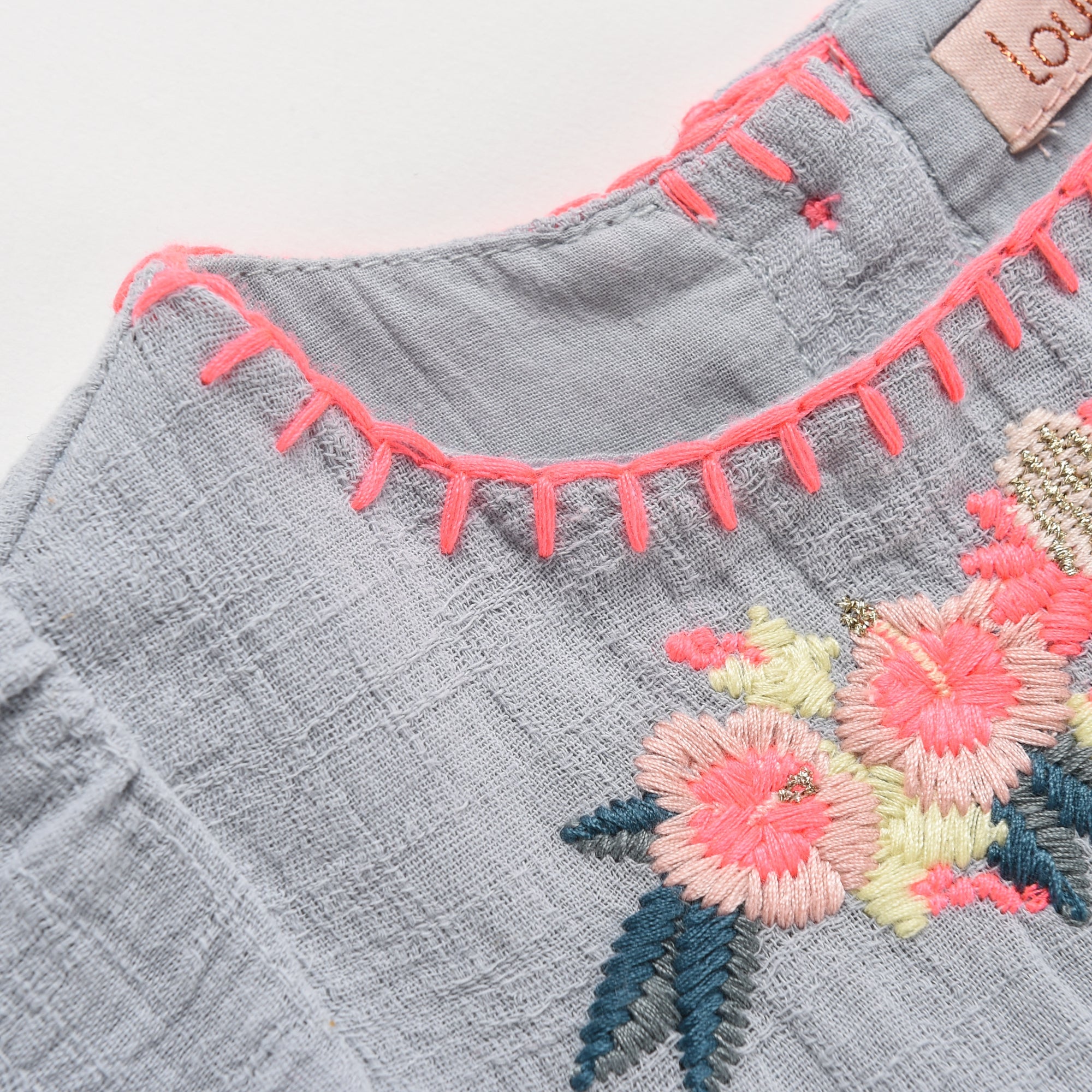 Girls Silver Cloud Cotton Dress
