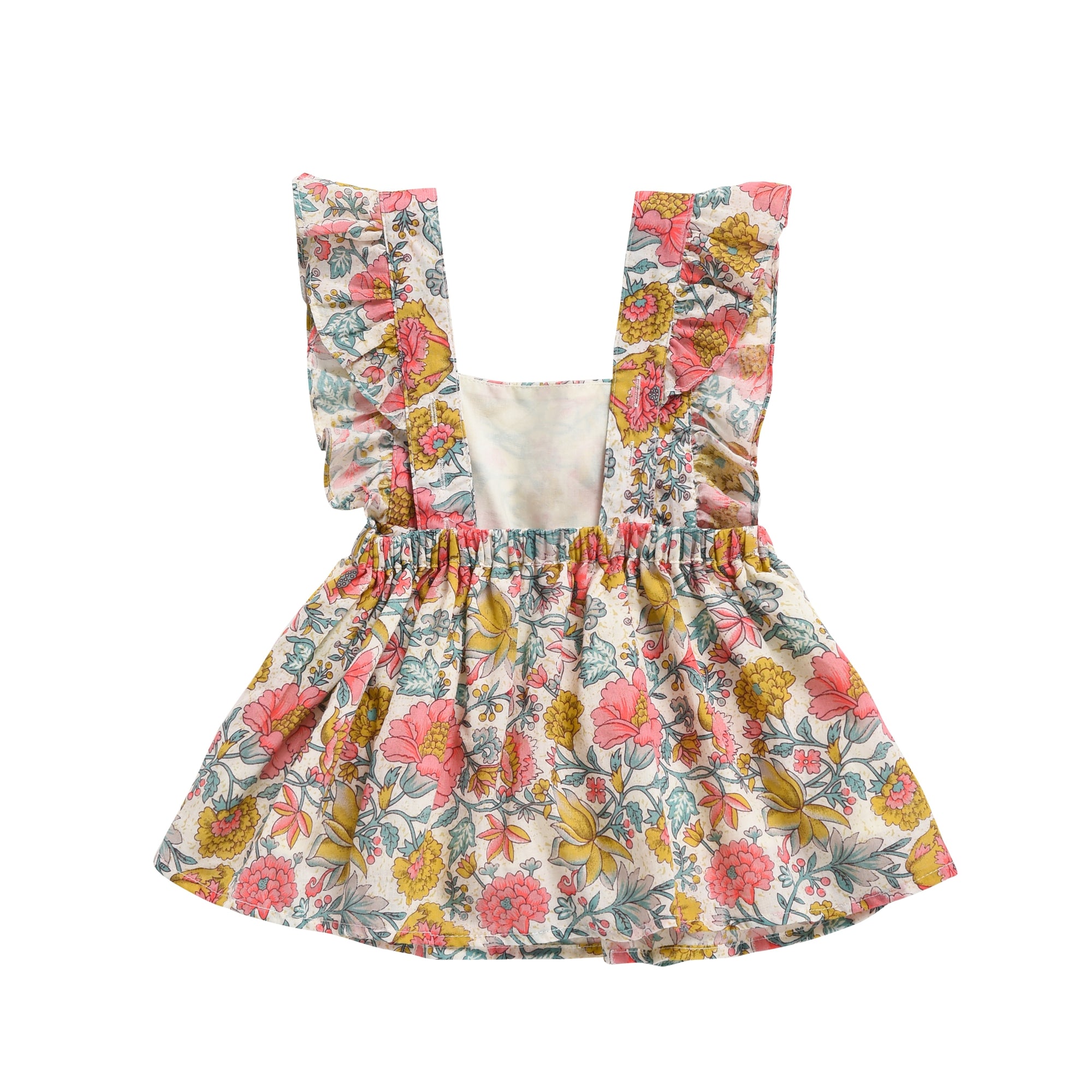 Girls Multi Flowers Cotton Dress