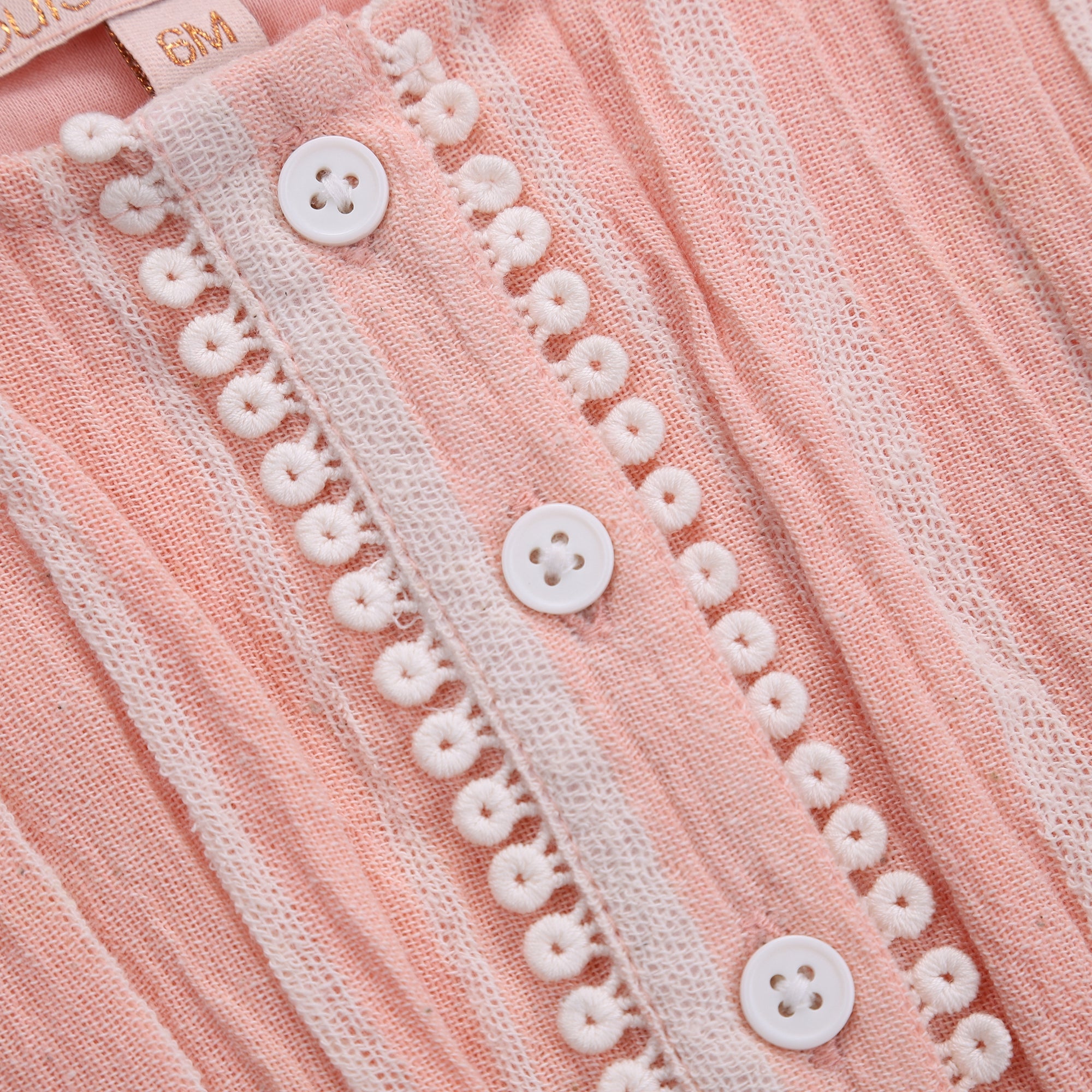 Girls Blush Stripes Cotton Overalls