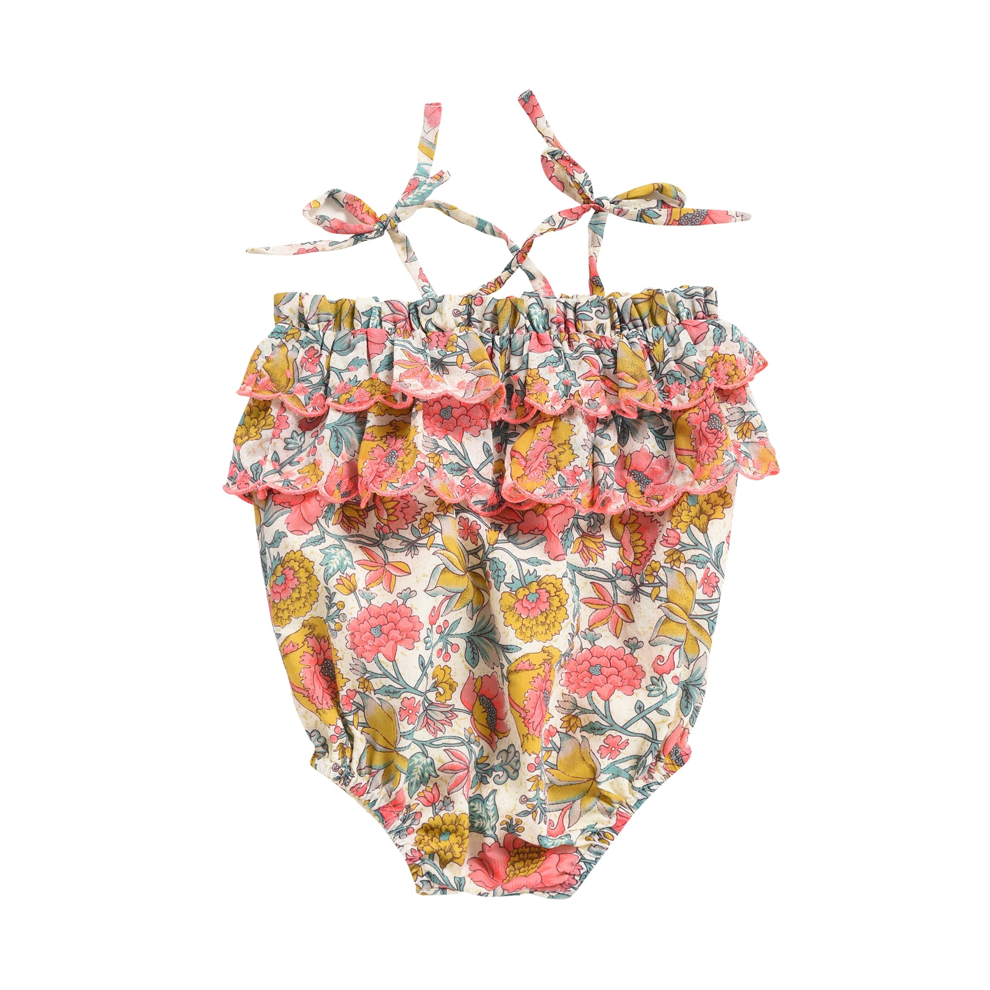 Baby Girls Multi Flowers Cotton Babysuits