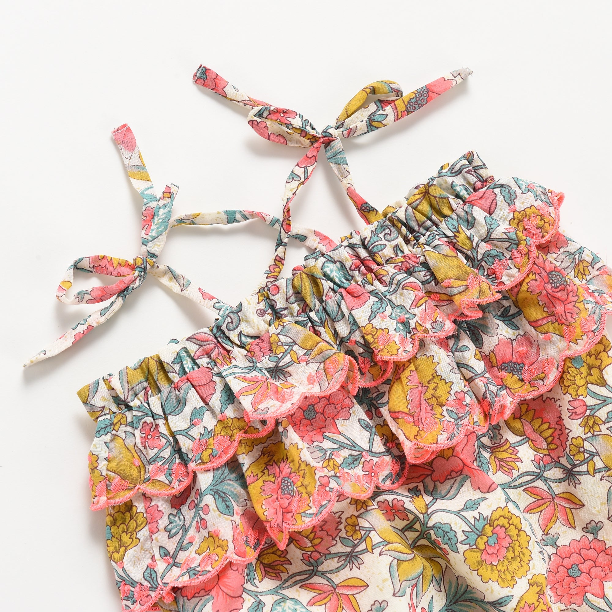 Baby Girls Multi Flowers Cotton Babysuits