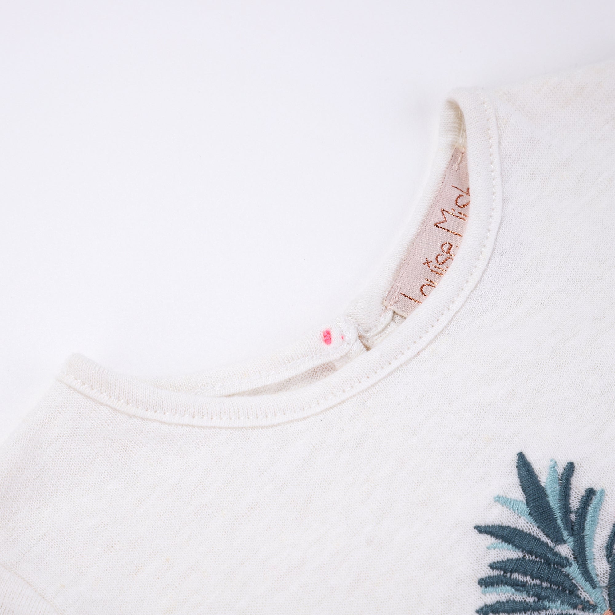 Girls White Embroidered T-shirt